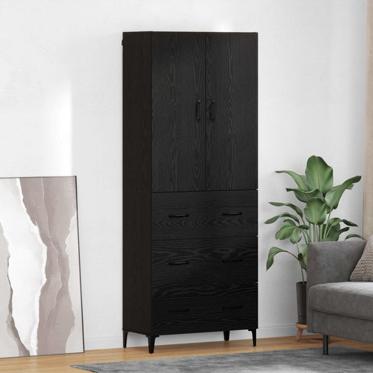 Magasfiú fiókkal Fekete tölgy 69,5 x 34 x 180 cm Faanyag