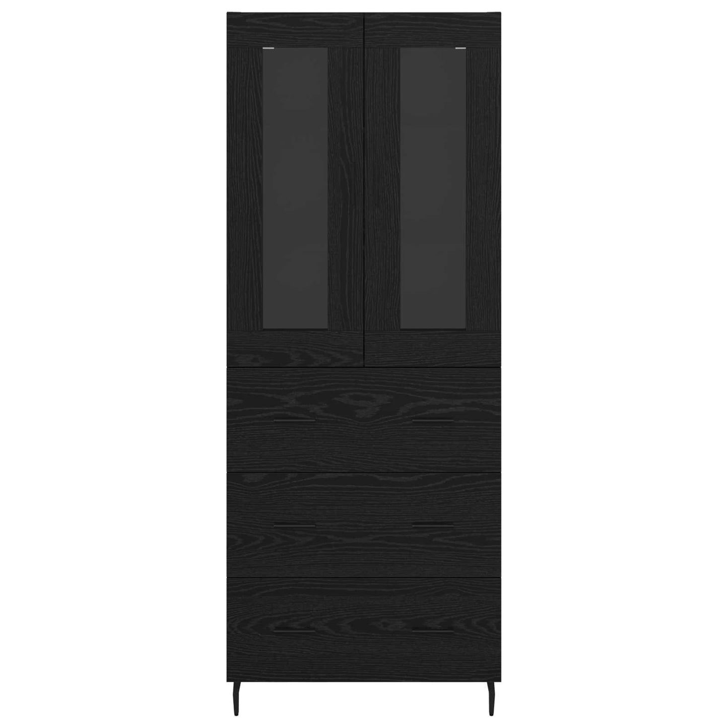 Magasfiú 2 pcs Fekete tölgy 69,5 x 34 x 180 cm Szerelt Fa