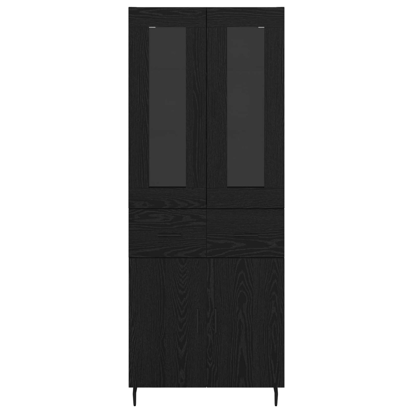 Magasfiú 2 pcs Fekete tölgy 69,5 x 34 x 180 cm Szerelt Fa