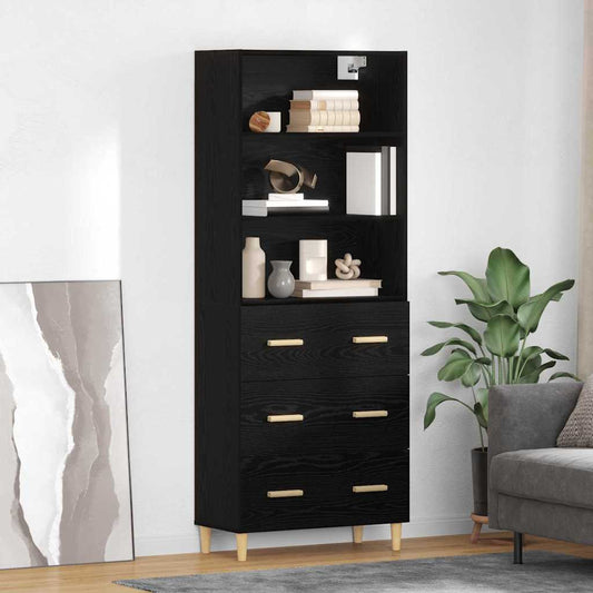 Magasfiú fiókkal Fekete tölgy 69,5 x 32,5 x 180 cm Faanyag