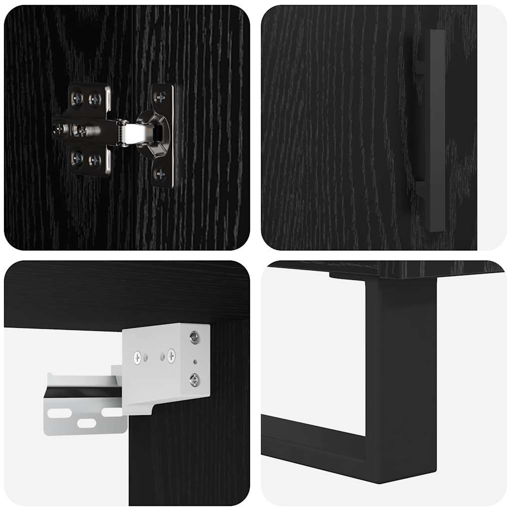 Magasfiú 2 pcs Fekete tölgy 69,5 x 34 x 180 cm