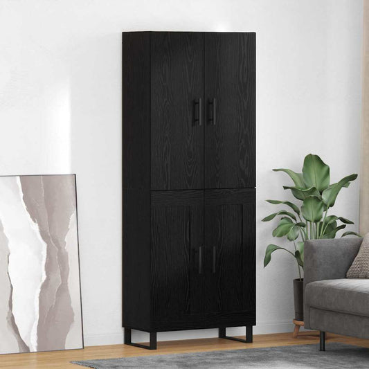 Magasfiú 2 pcs Fekete tölgy 69,5 x 34 x 180 cm