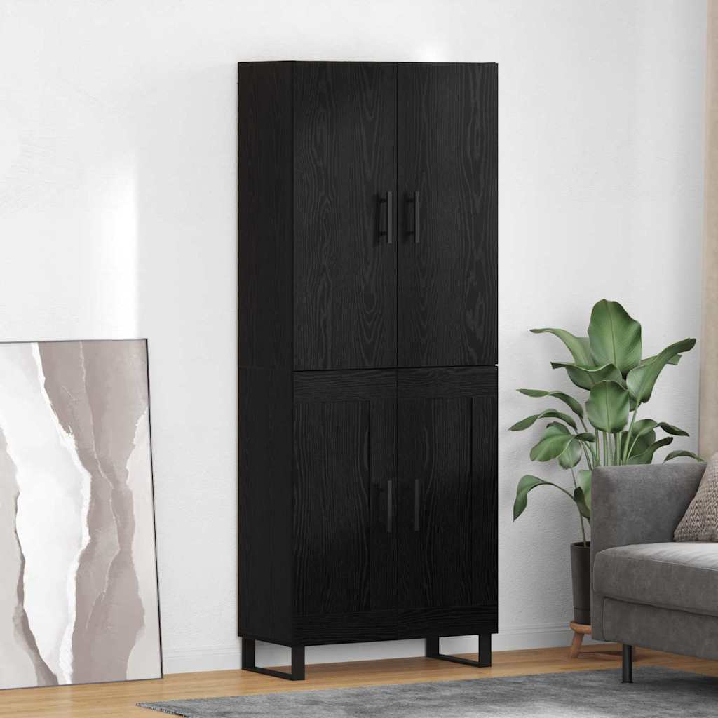 Magasfiú 2 pcs Fekete tölgy 69,5 x 34 x 180 cm