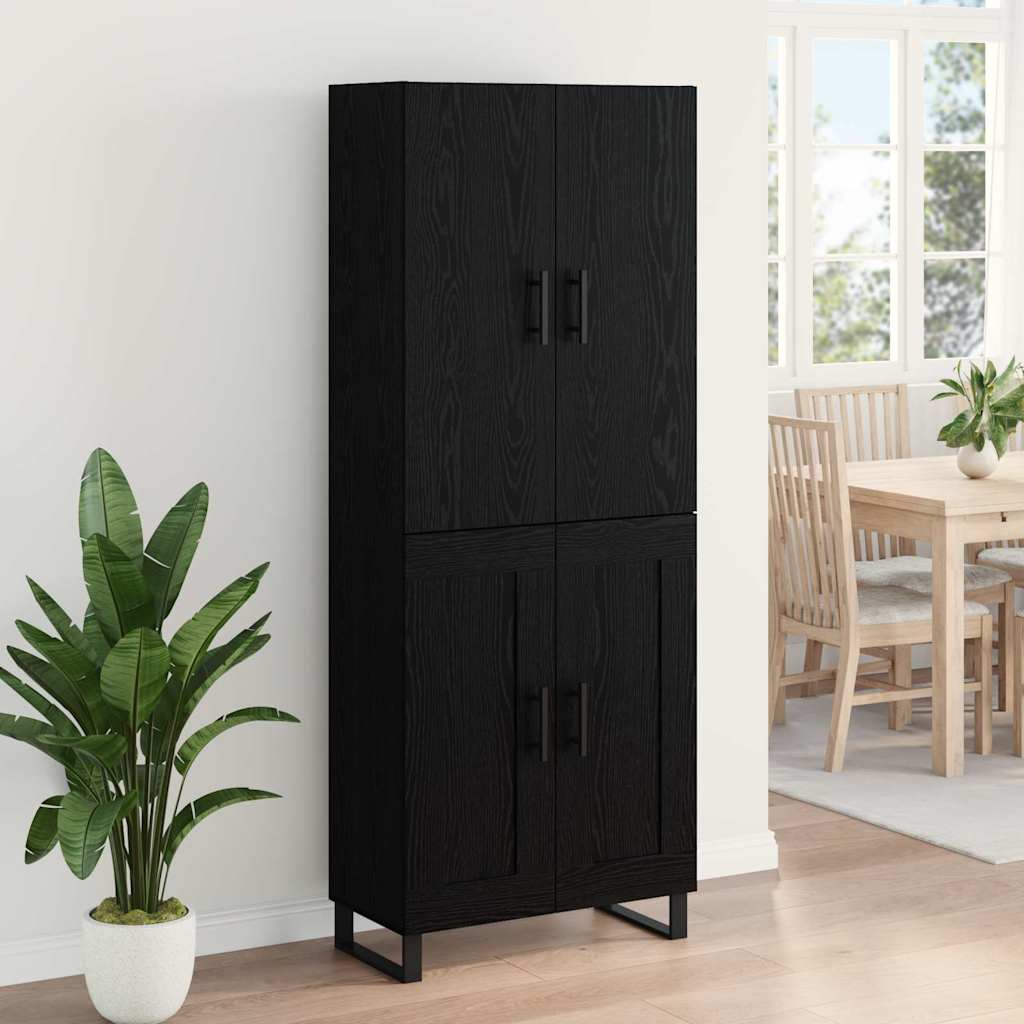 Magasfiú 2 pcs Fekete tölgy 69,5 x 34 x 180 cm