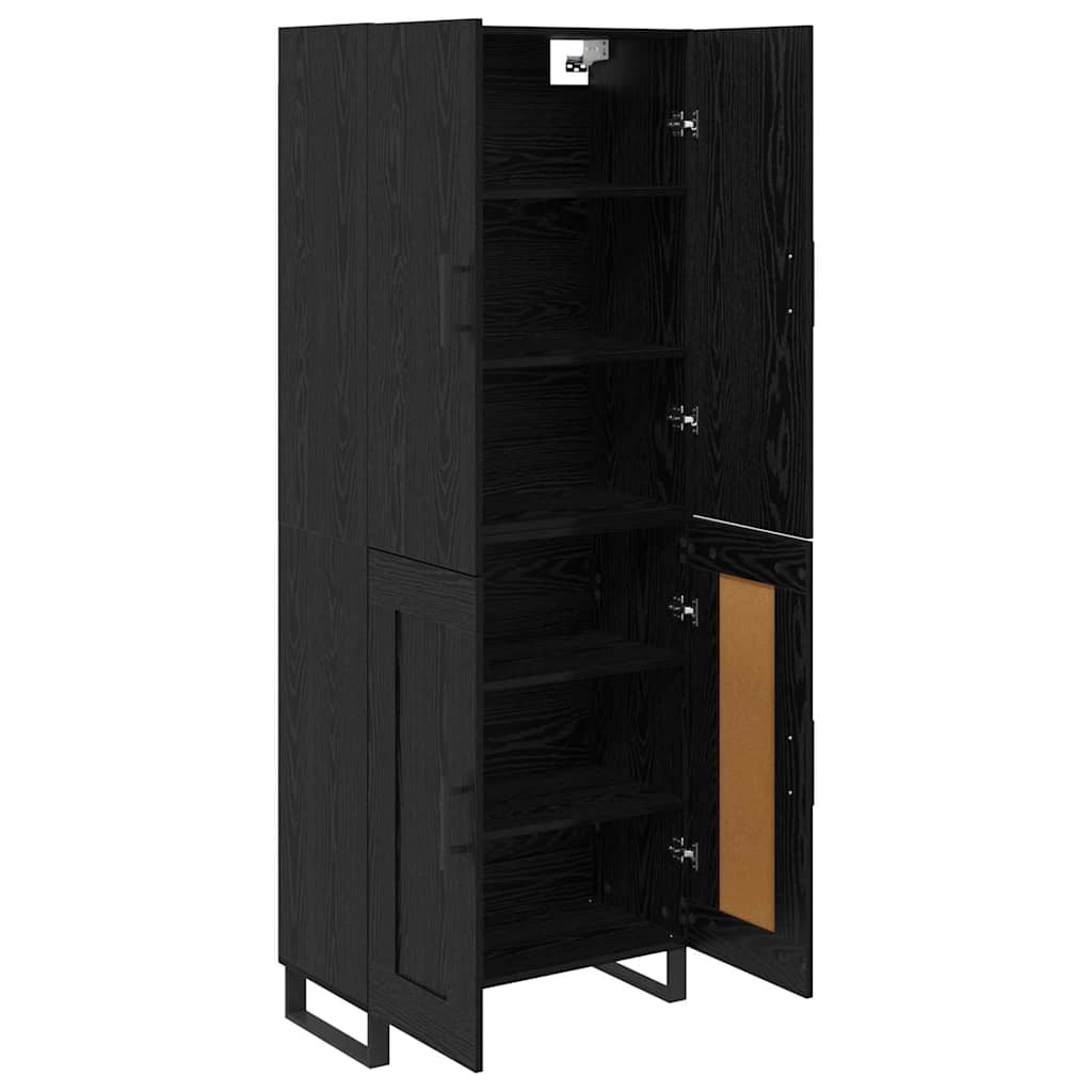 Magasfiú 2 pcs Fekete tölgy 69,5 x 34 x 180 cm