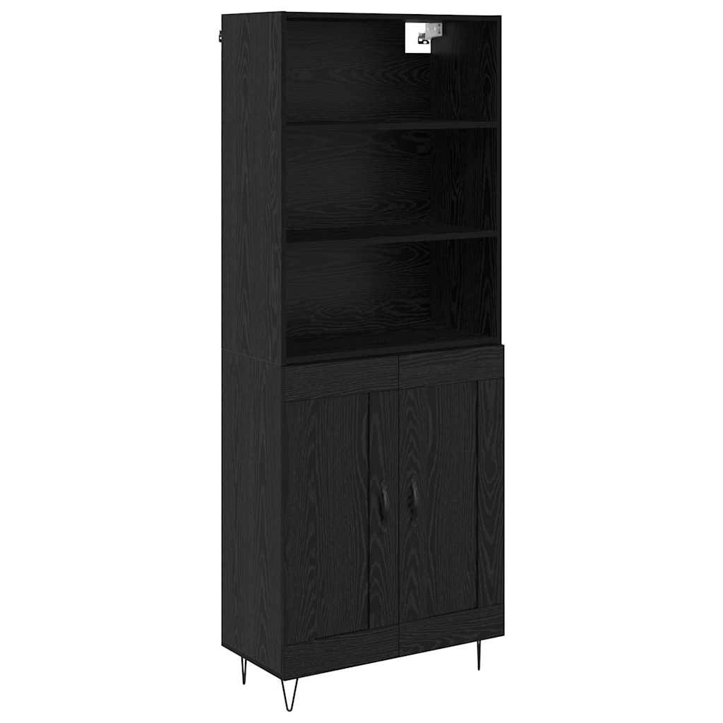Magasfiú 2 pcs Fekete tölgy 69,5 x 34 x 180 cm