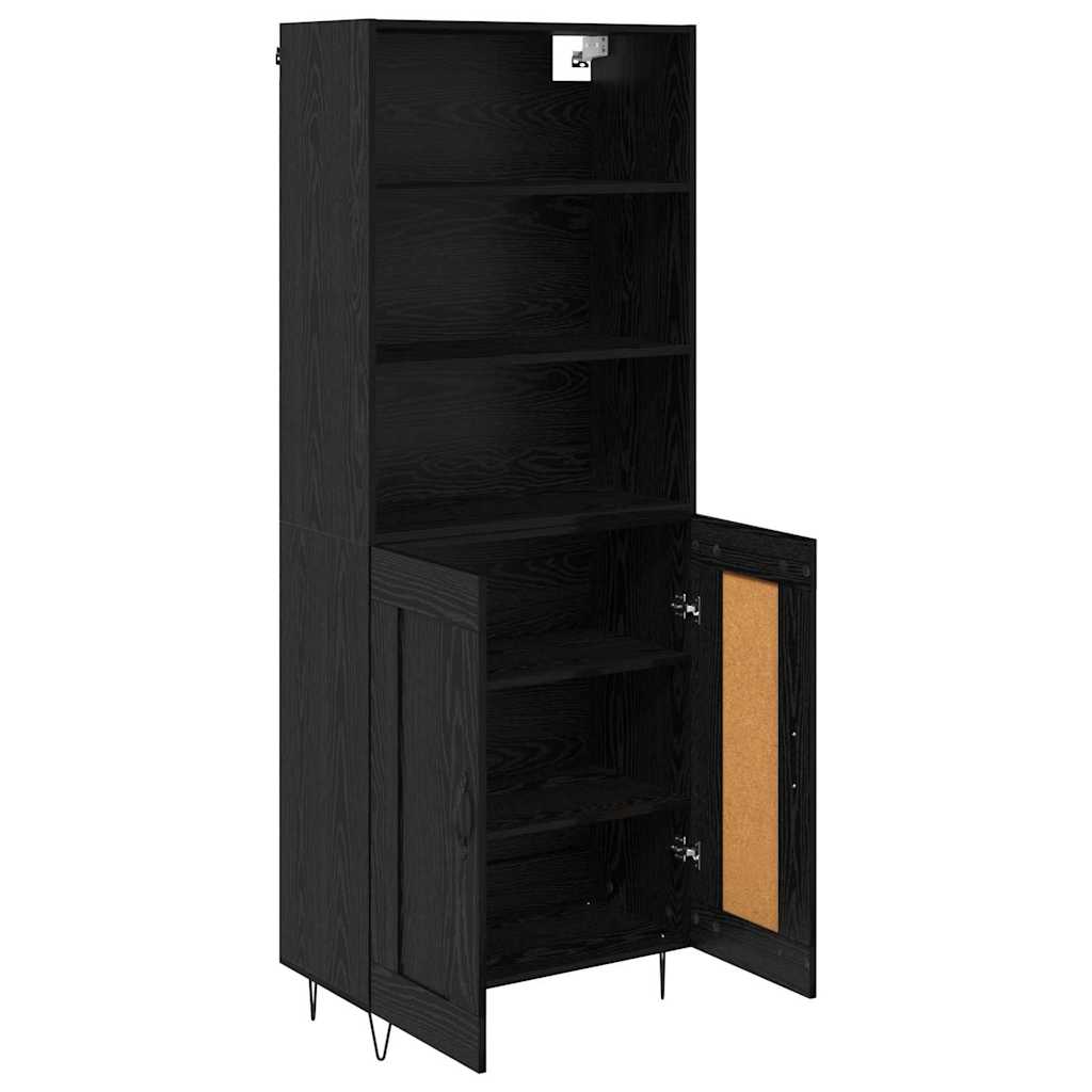 Magasfiú 2 pcs Fekete tölgy 69,5 x 34 x 180 cm