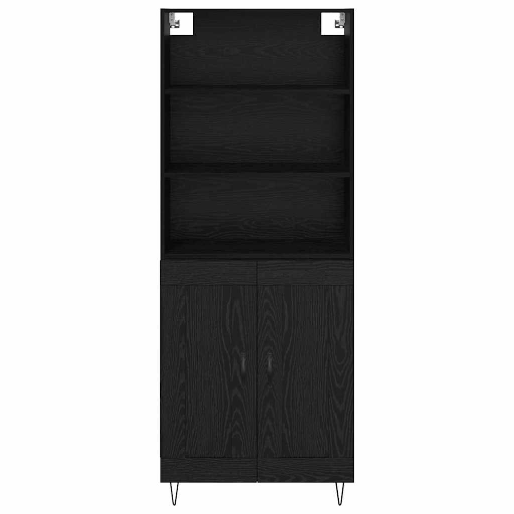 Magasfiú 2 pcs Fekete tölgy 69,5 x 34 x 180 cm