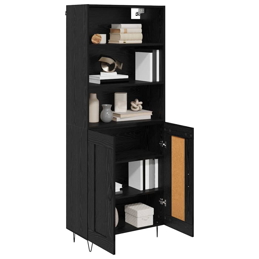 Magasfiú 2 pcs Fekete tölgy 69,5 x 34 x 180 cm