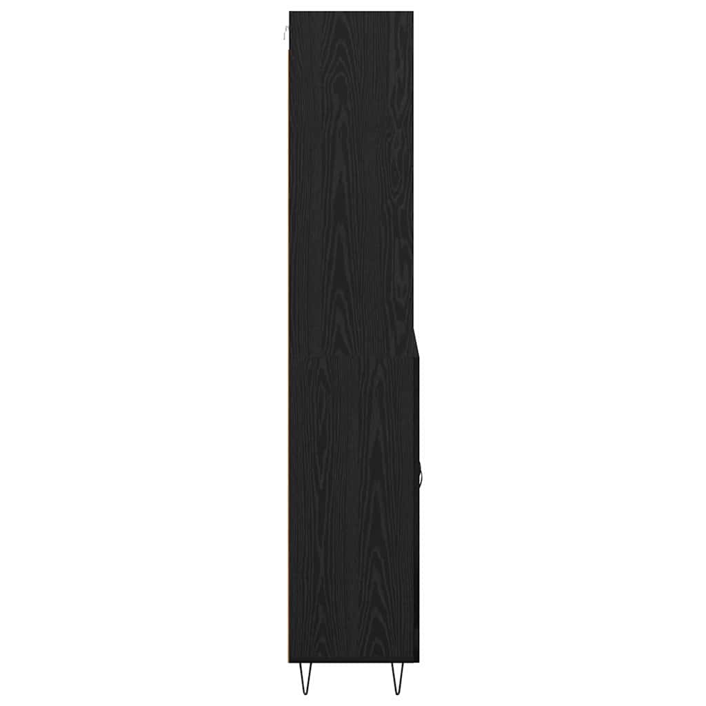 Magasfiú 2 pcs Fekete tölgy 69,5 x 34 x 180 cm