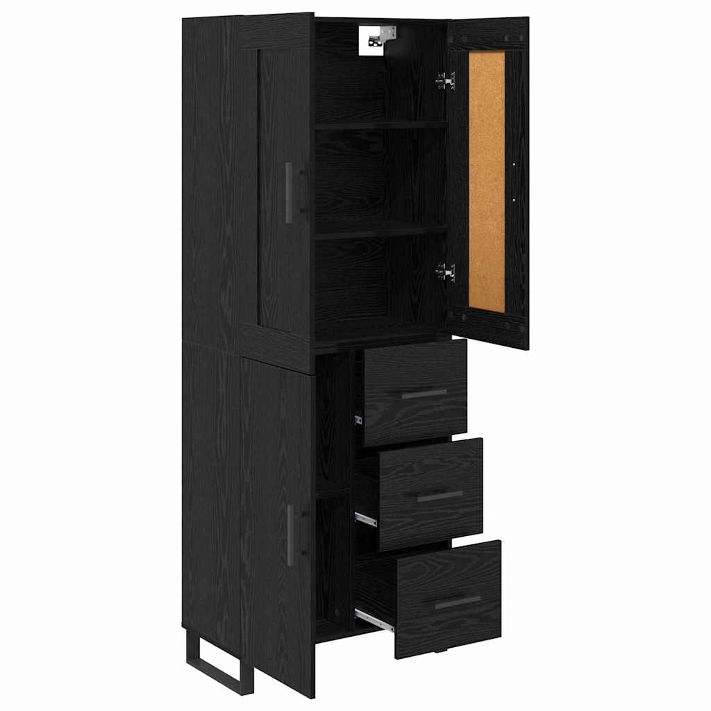 Magasfiú 2 pcs Fekete tölgy 69,5 x 34 x 180 cm