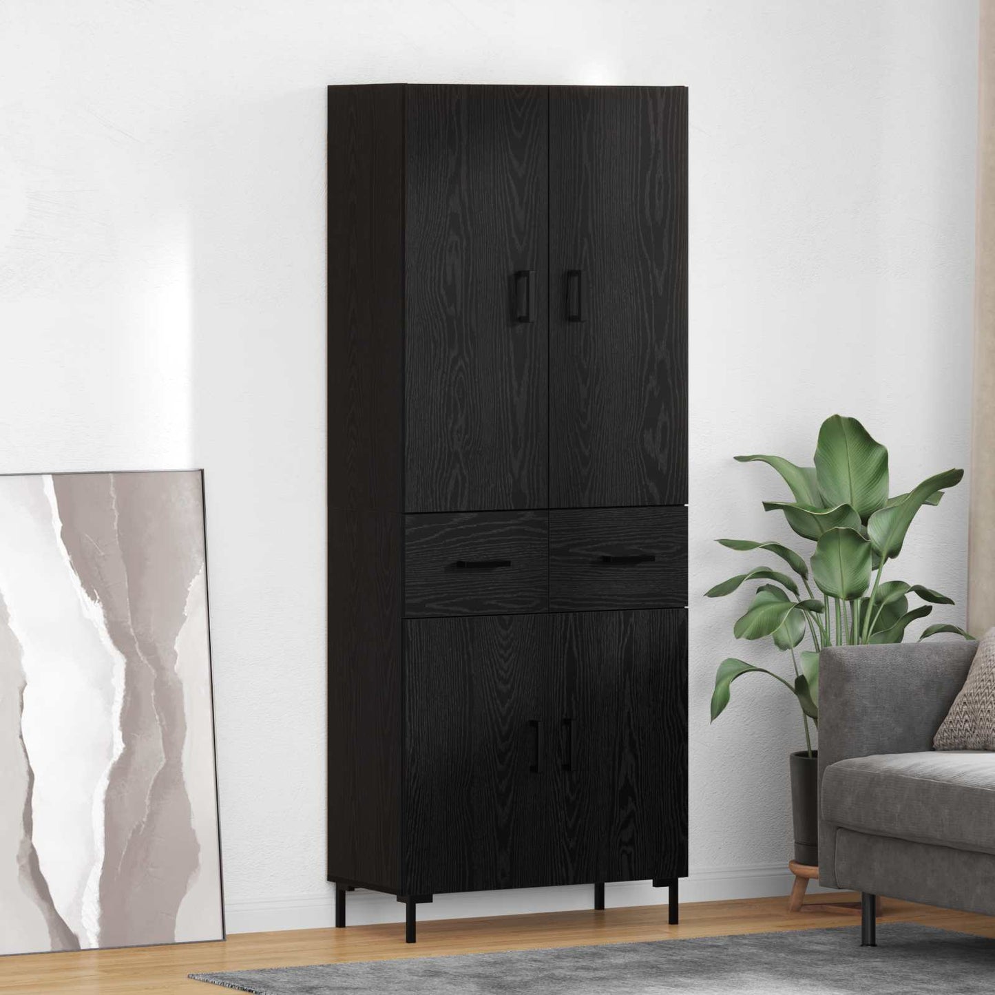 Magasfiú Fekete tölgy 69,5 x 34 x 180 cm Szerelt Fa
