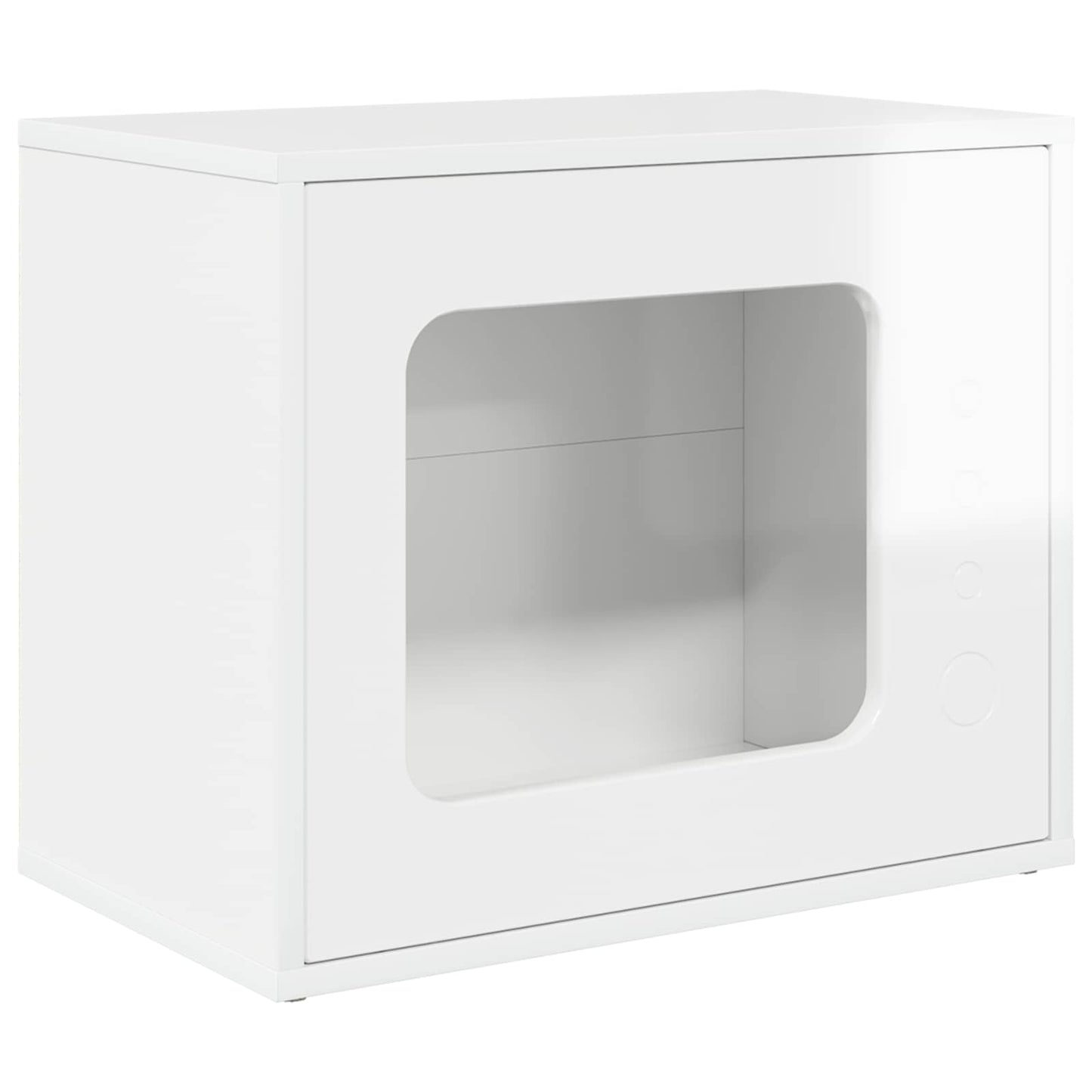 Macska Ház Fényes Fehér 51 x 30 x 42,5 cm Szerelt Fa