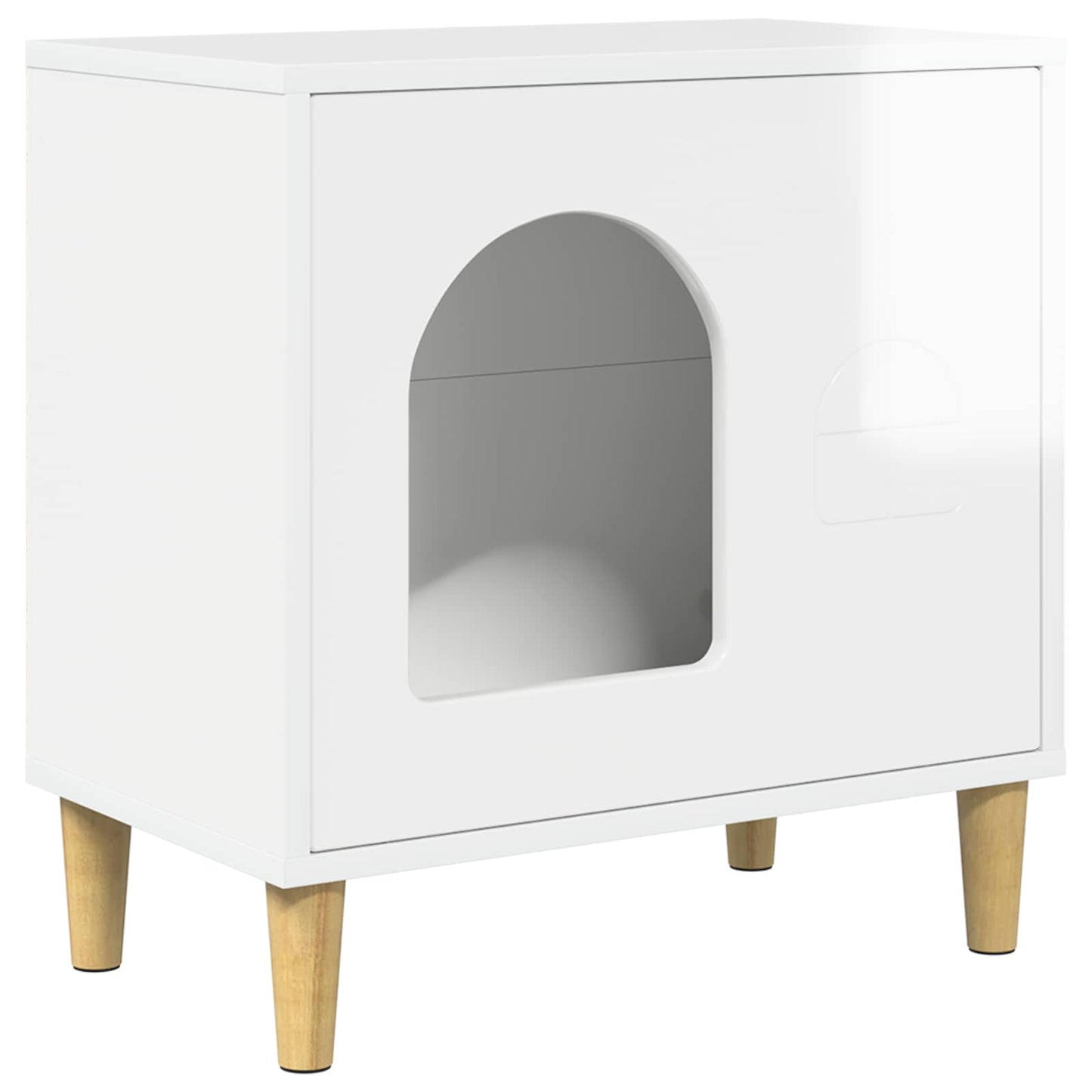 Macska Ház Fényes Fehér 51 x 30 x 52 cm Szerelt Fa