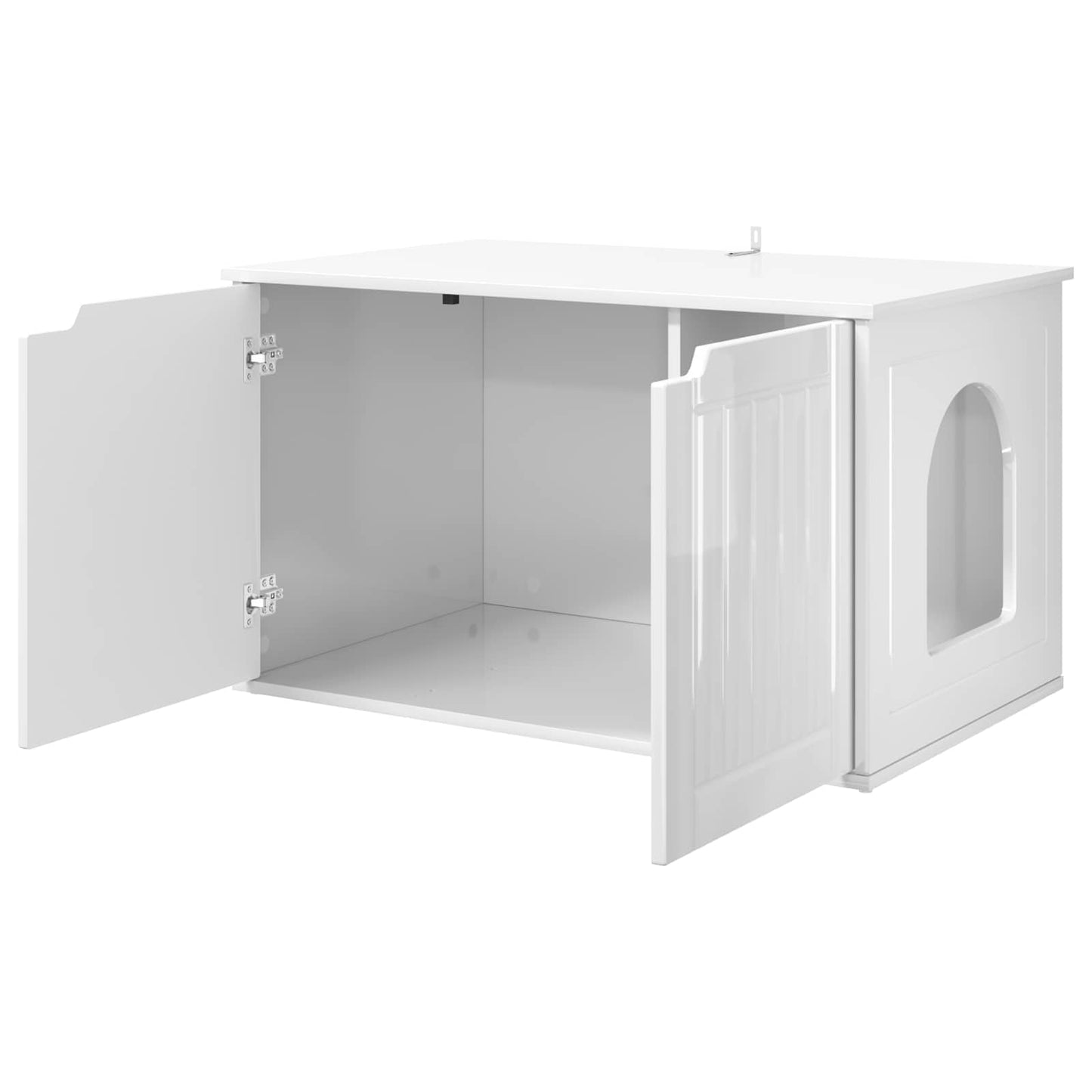 Macska Ház Fényes Fehér 85 x 55 x 50,5 cm Szerelt Fa