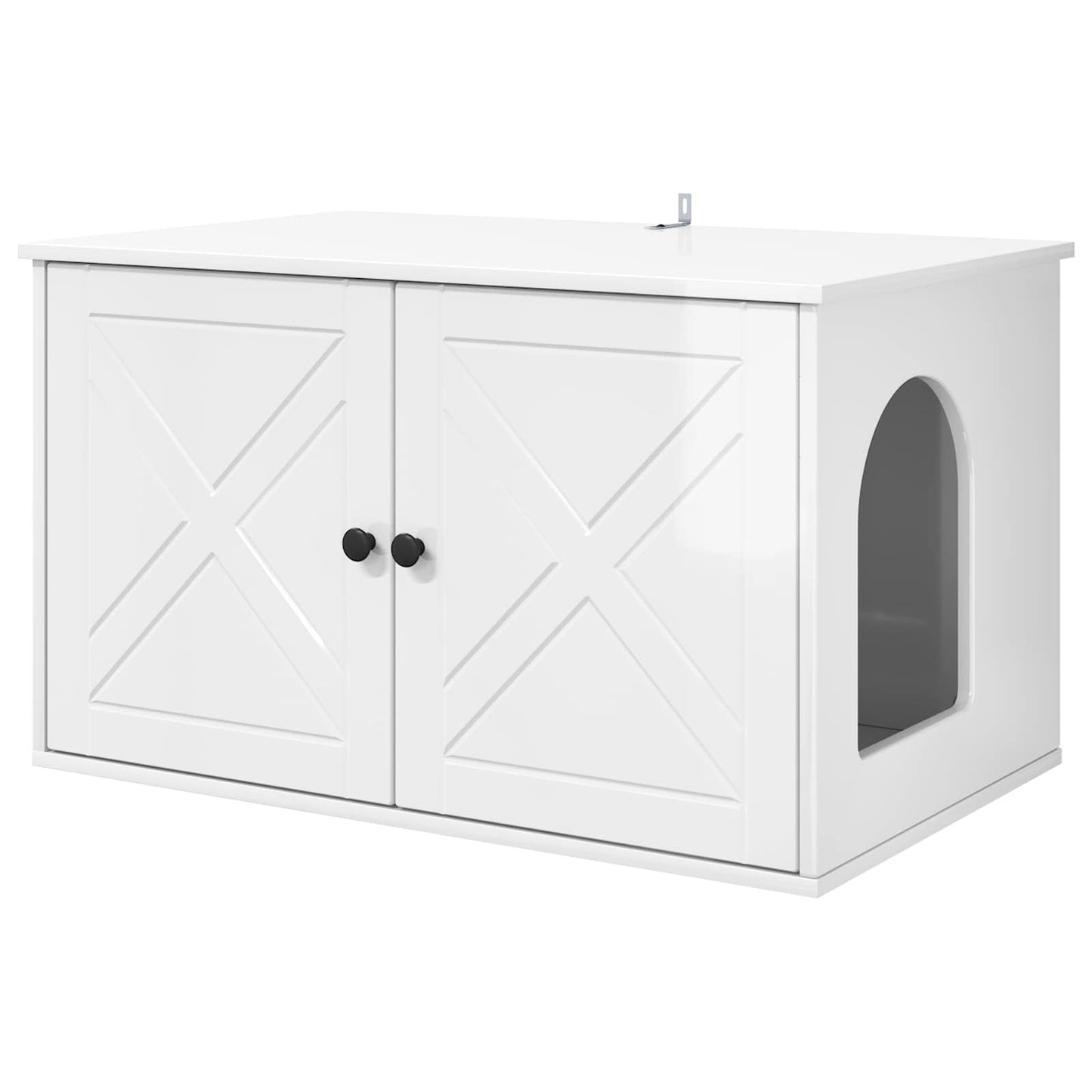 Macska Ház Fényes Fehér 85 x 55 x 50,5 cm Szerelt Fa