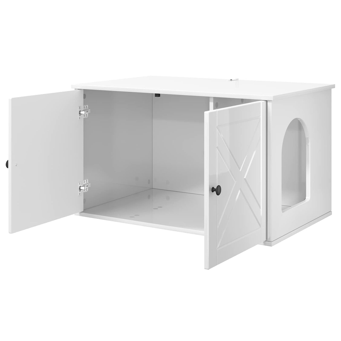 Macska Ház Fényes Fehér 85 x 55 x 50,5 cm Szerelt Fa