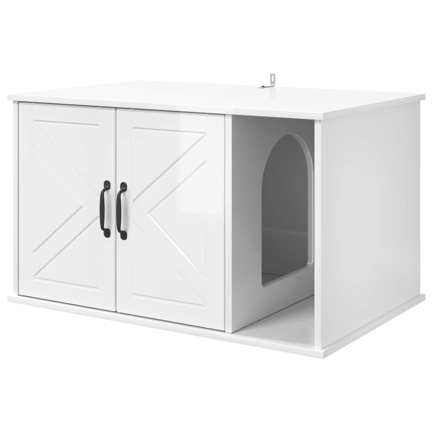 Macska Ház Fényes Fehér 85 x 55 x 50,5 cm Szerelt Fa