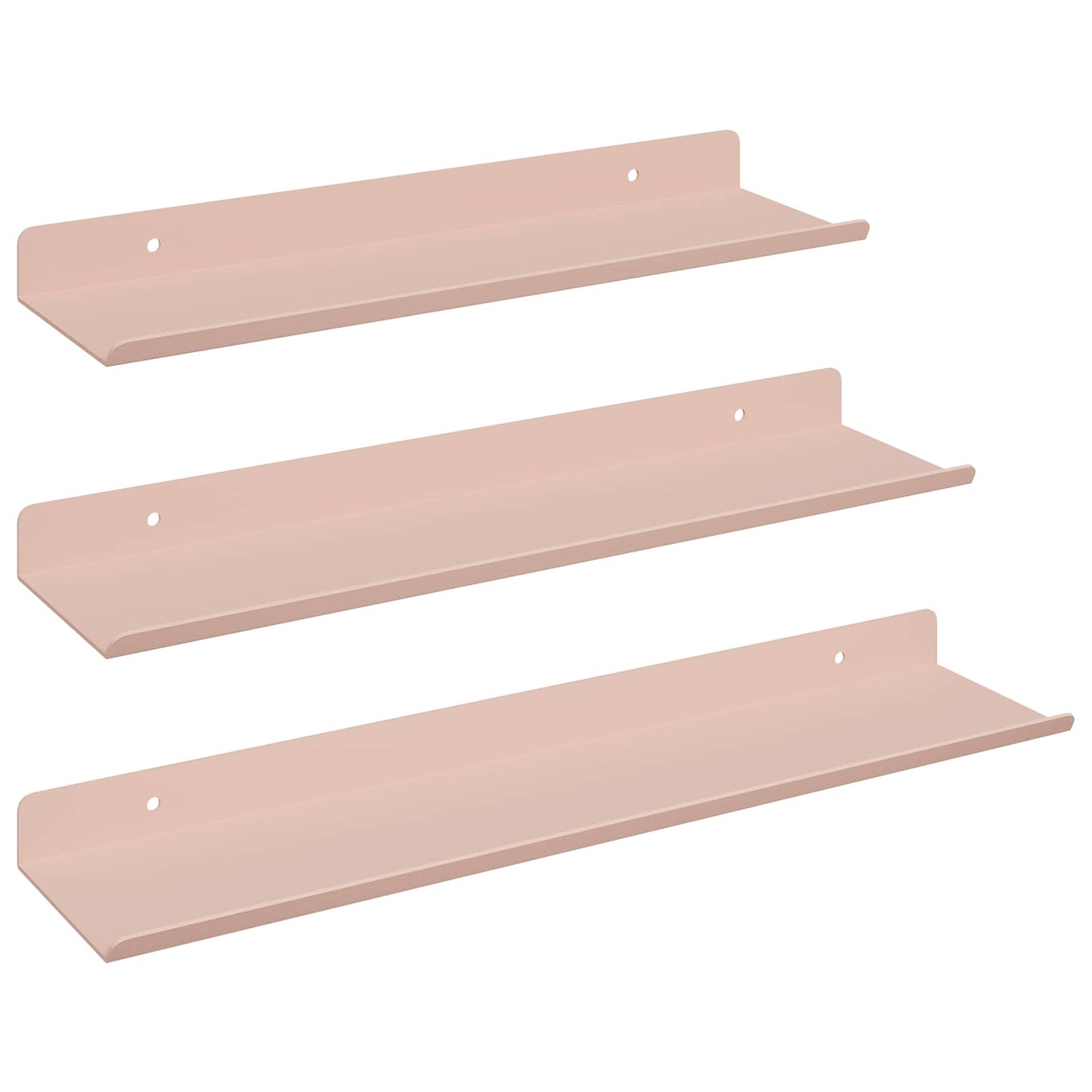 Lebegő polc 3 pcs Rózsaszín 40 x 9 x 2,5 cm Acél