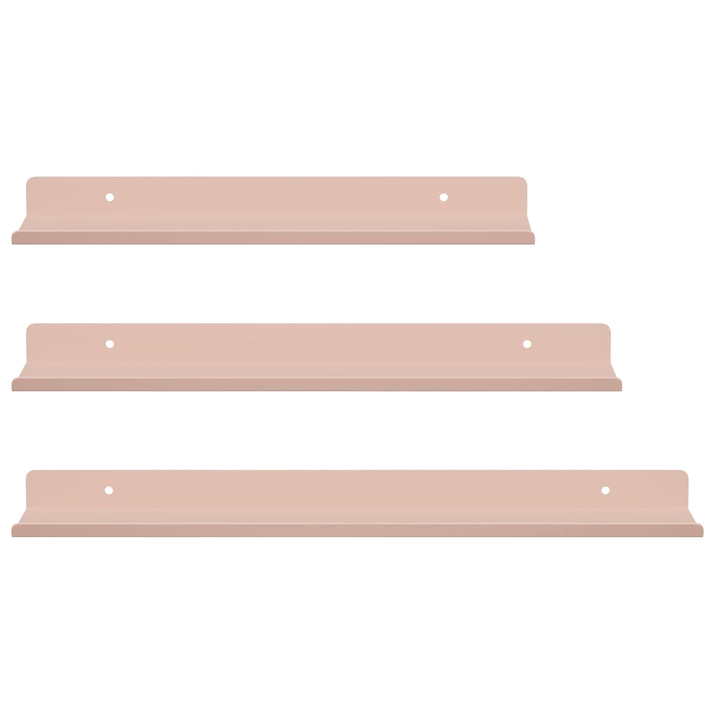 Lebegő polc 3 pcs Rózsaszín 40 x 9 x 2,5 cm Acél