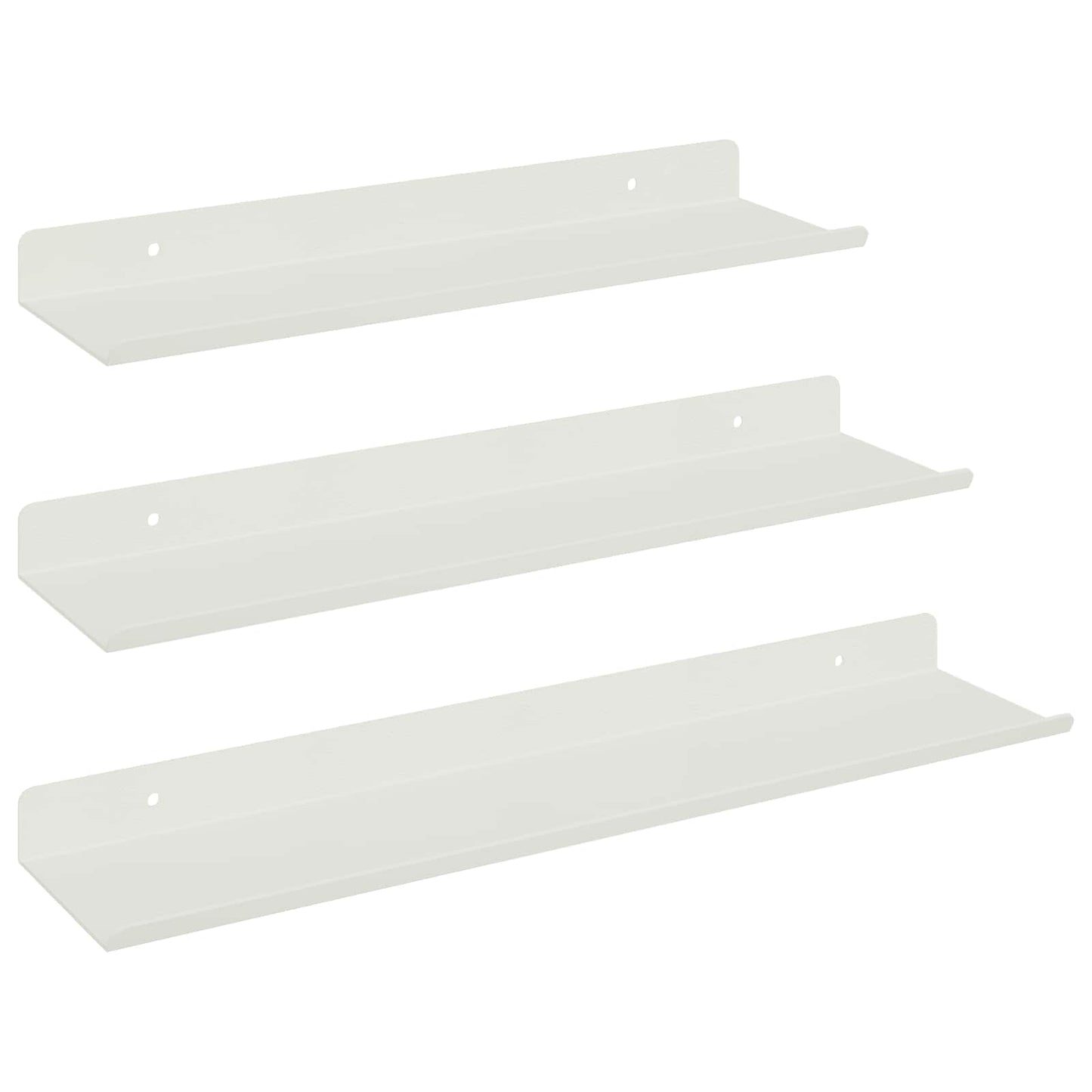 Lebegő polc Falra szerelhető 3 pcs Fehér 40 x 9 x 2,5 cm Acél