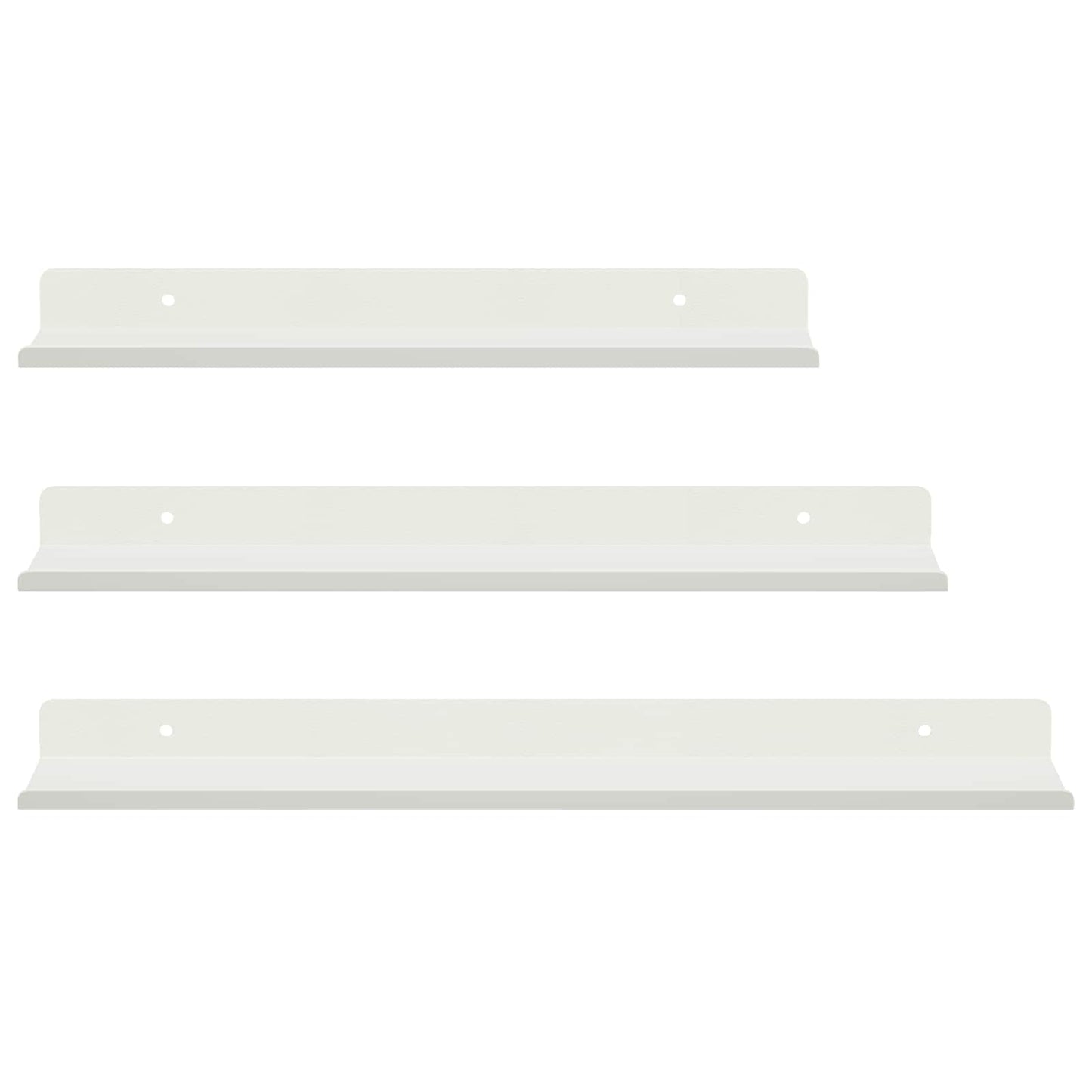 Lebegő polc Falra szerelhető 3 pcs Fehér 40 x 9 x 2,5 cm Acél
