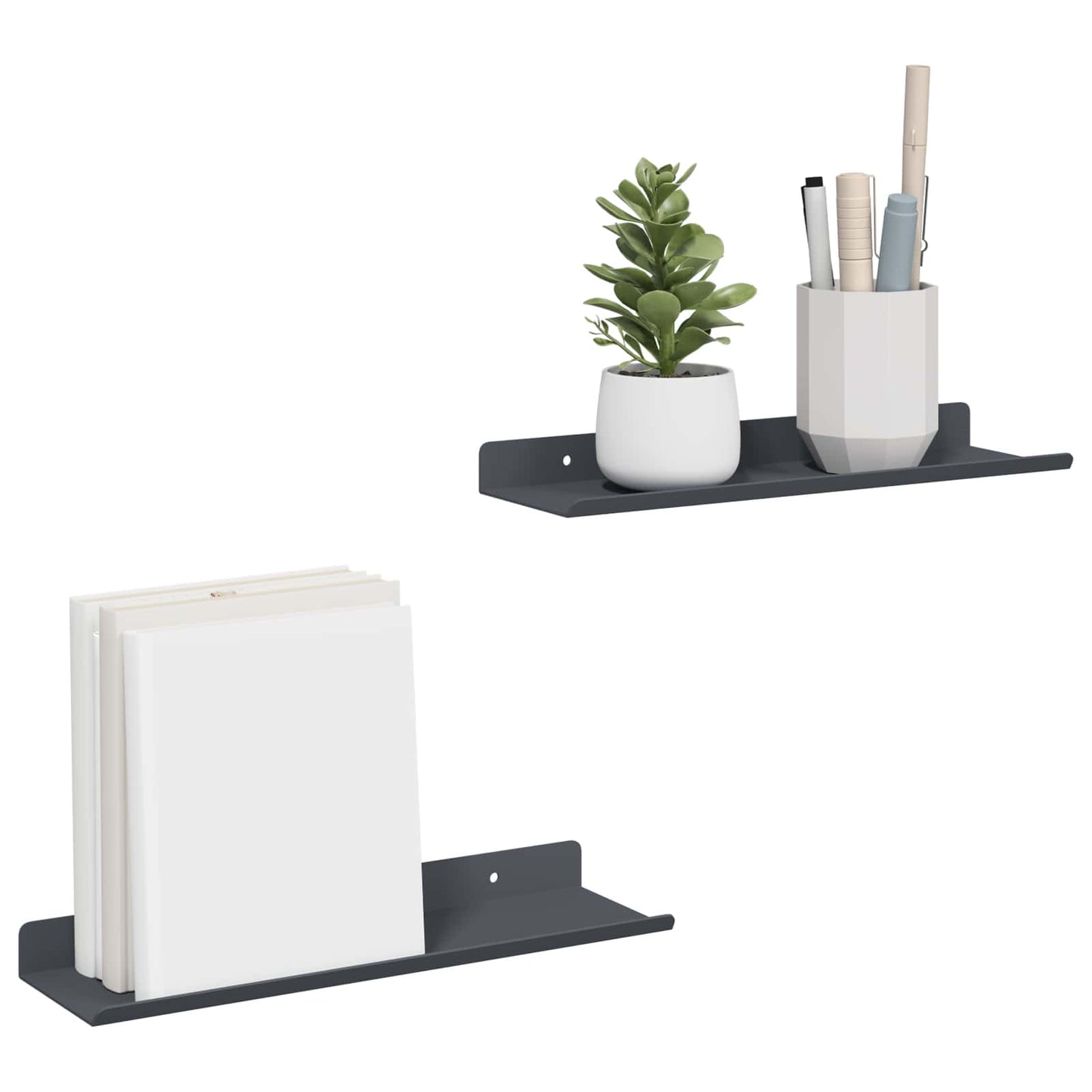 Lebegő polc 2 pcs Antracit 30 x 9 x 2,5 cm Acél