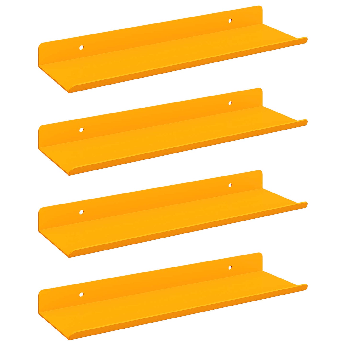 Lebegő polc 4 pcs Mustár sárga 30 x 9 x 2,5 cm Acél