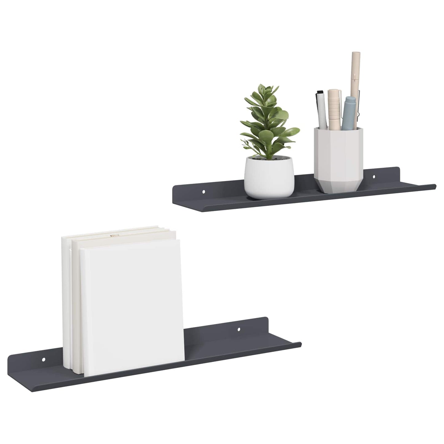 Lebegő polc 2 pcs Antracit 40 x 8,5 x 2,5 cm Acél
