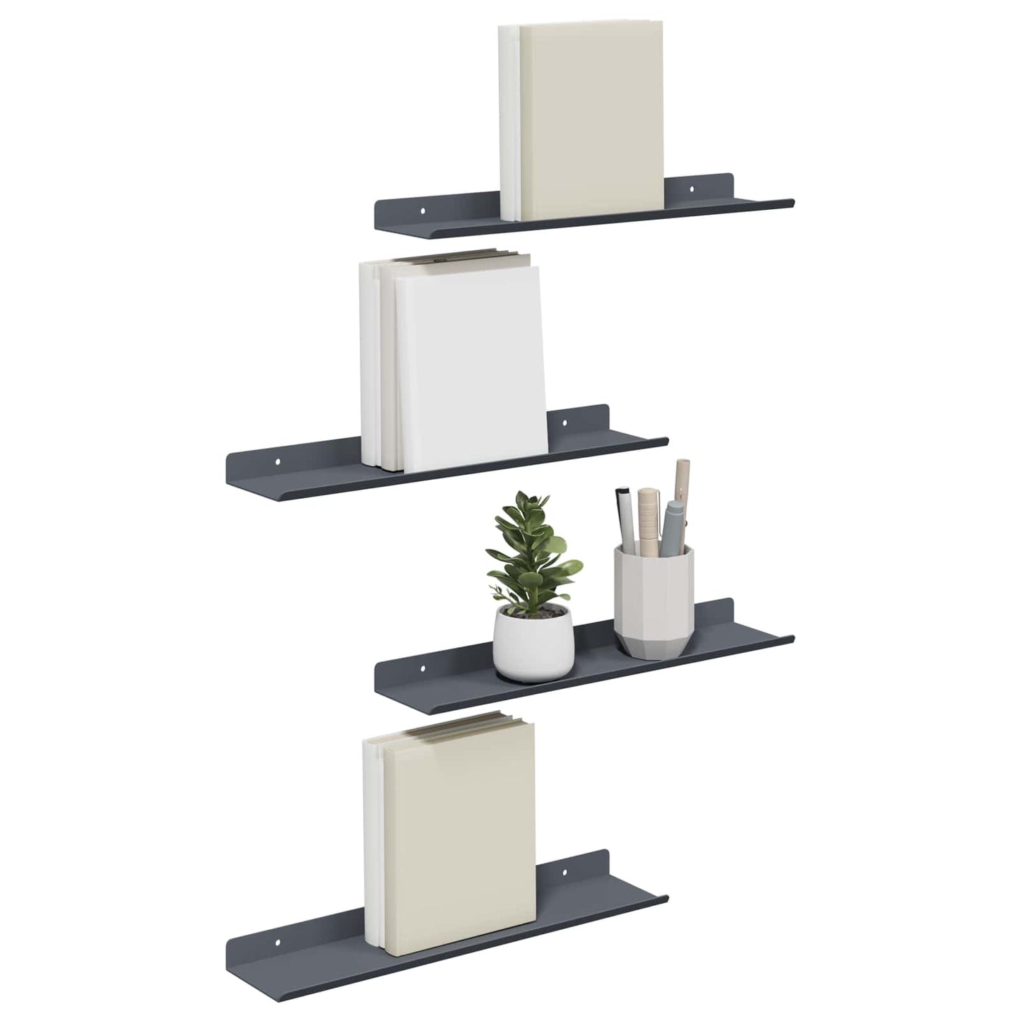 Lebegő polc 4 pcs Antracit 40 x 8,5 x 2,5 cm Acél