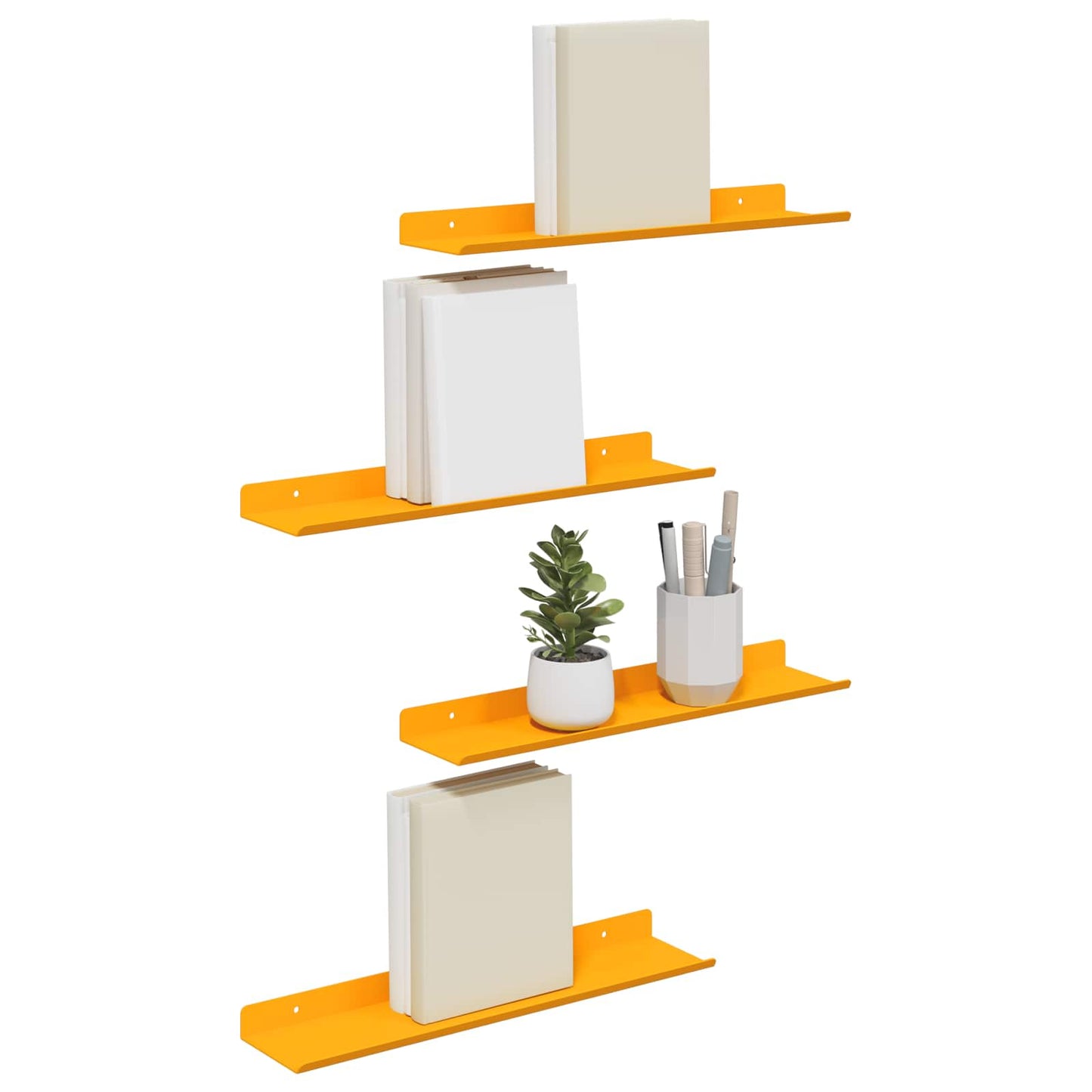 Lebegő polc 4 pcs Mustár sárga 40 x 8,5 x 2,5 cm Acél