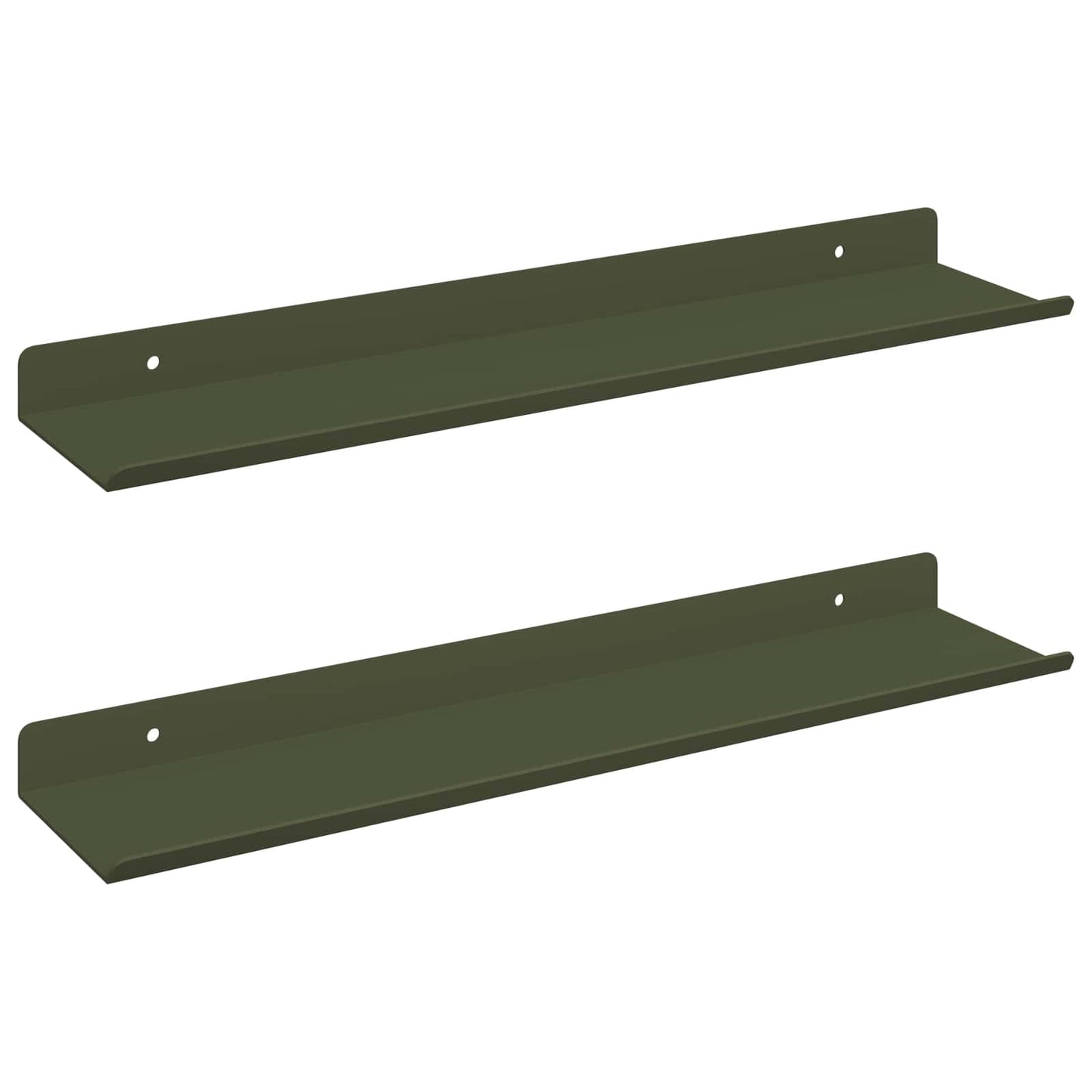Lebegő polc 2 pcs Olajzöld 40 x 8,5 x 2,5 cm Acél