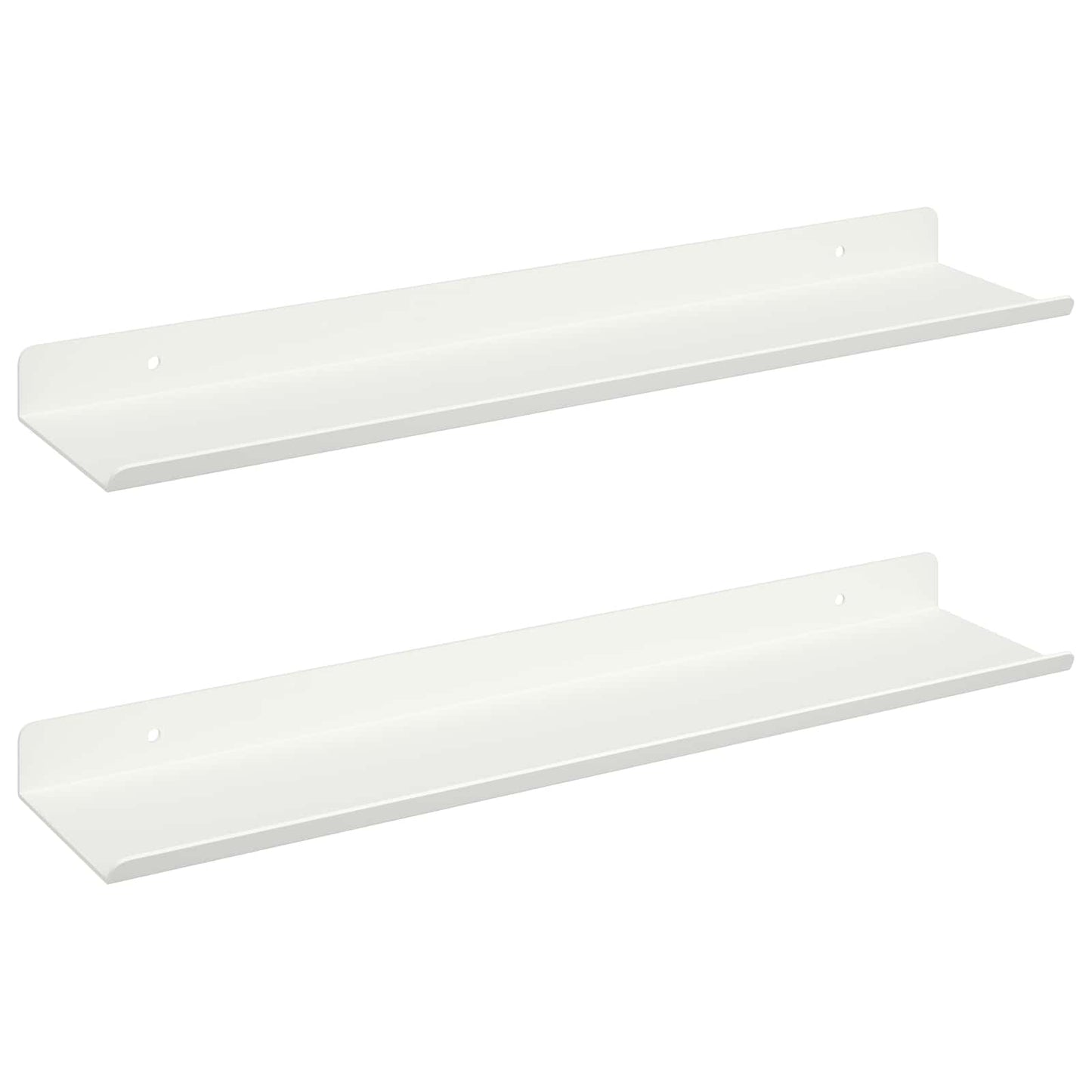 Lebegő polc Falra szerelhető 2 pcs Fehér 40 x 8,5 x 2,5 cm Acél