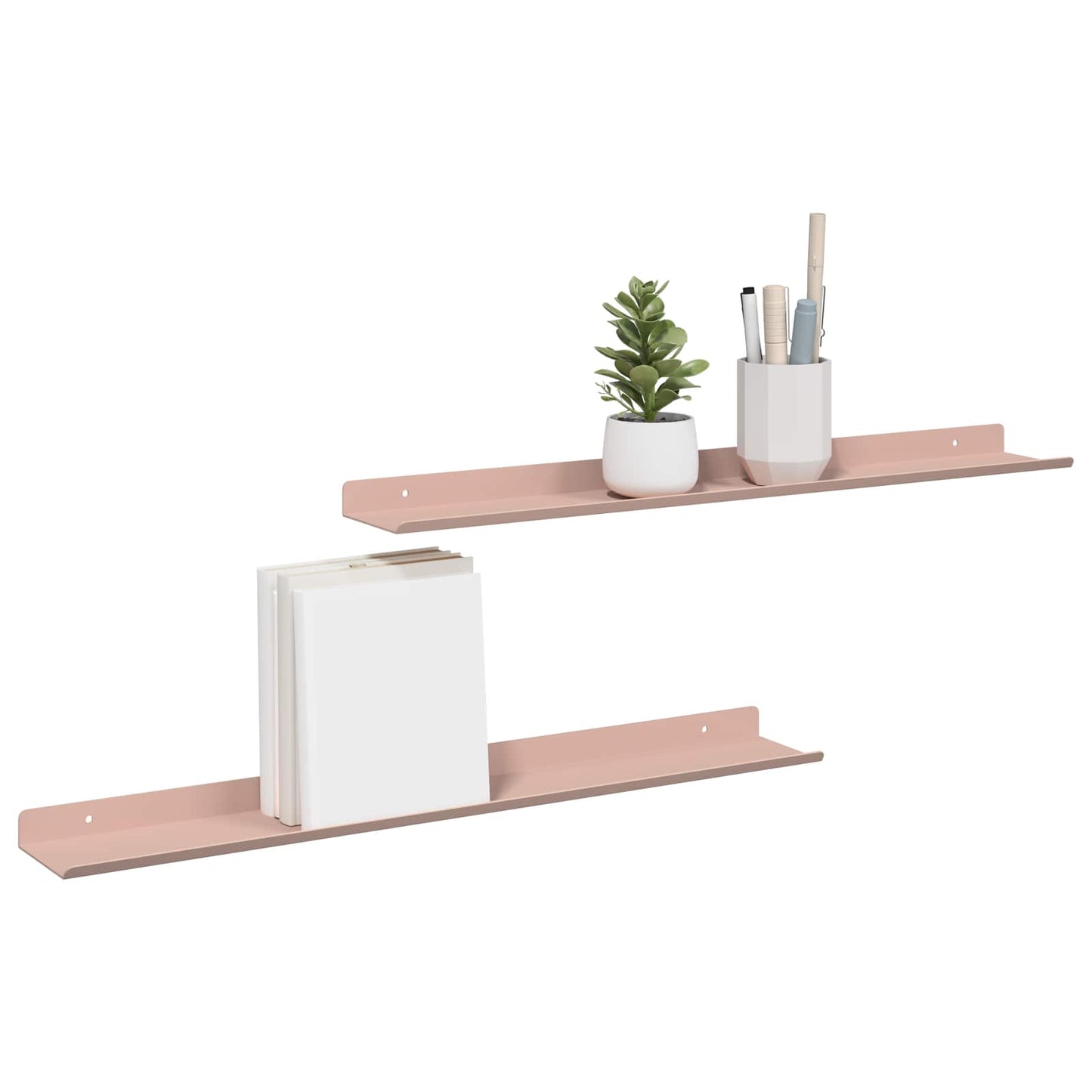 Lebegő polc 2 pcs Rózsaszín 60 x 8,5 x 2,5 cm Acél