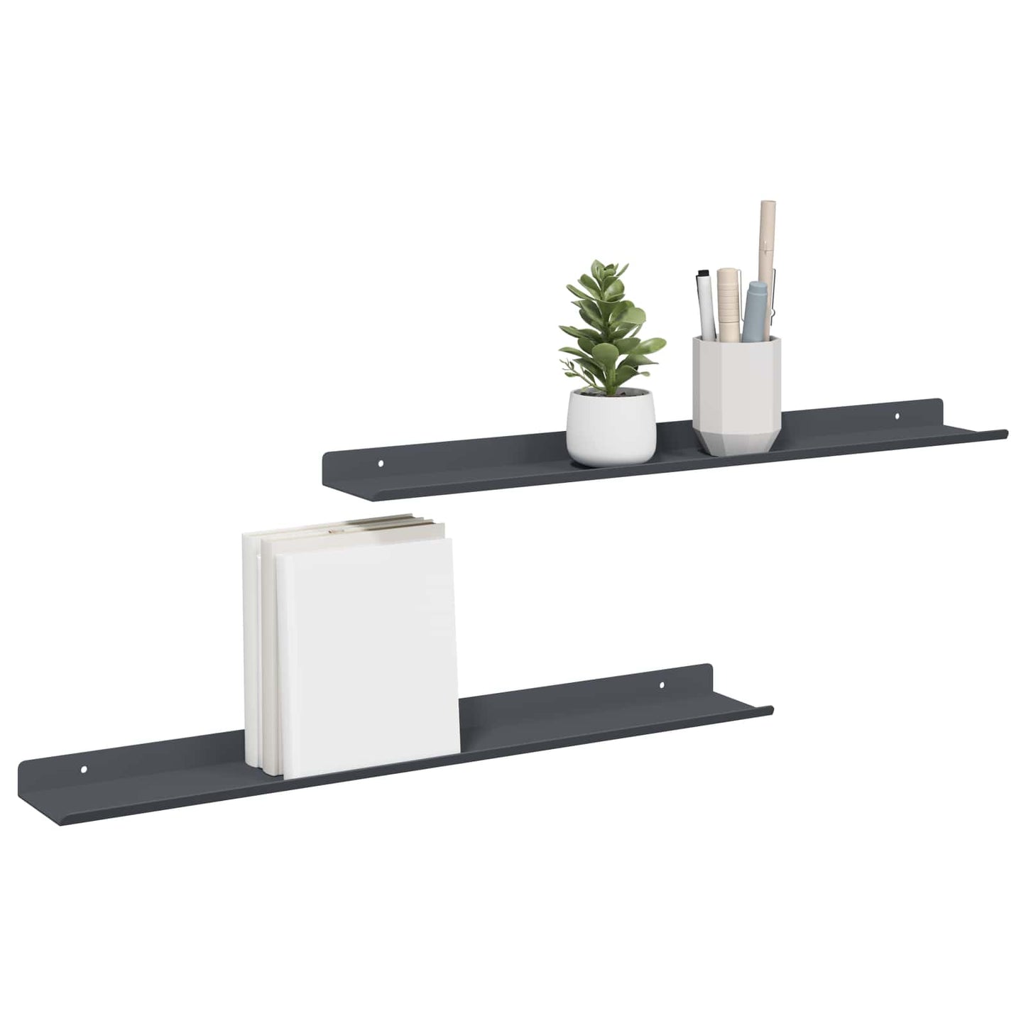 Lebegő polc 2 pcs Antracit 60 x 8,5 x 2,5 cm Acél