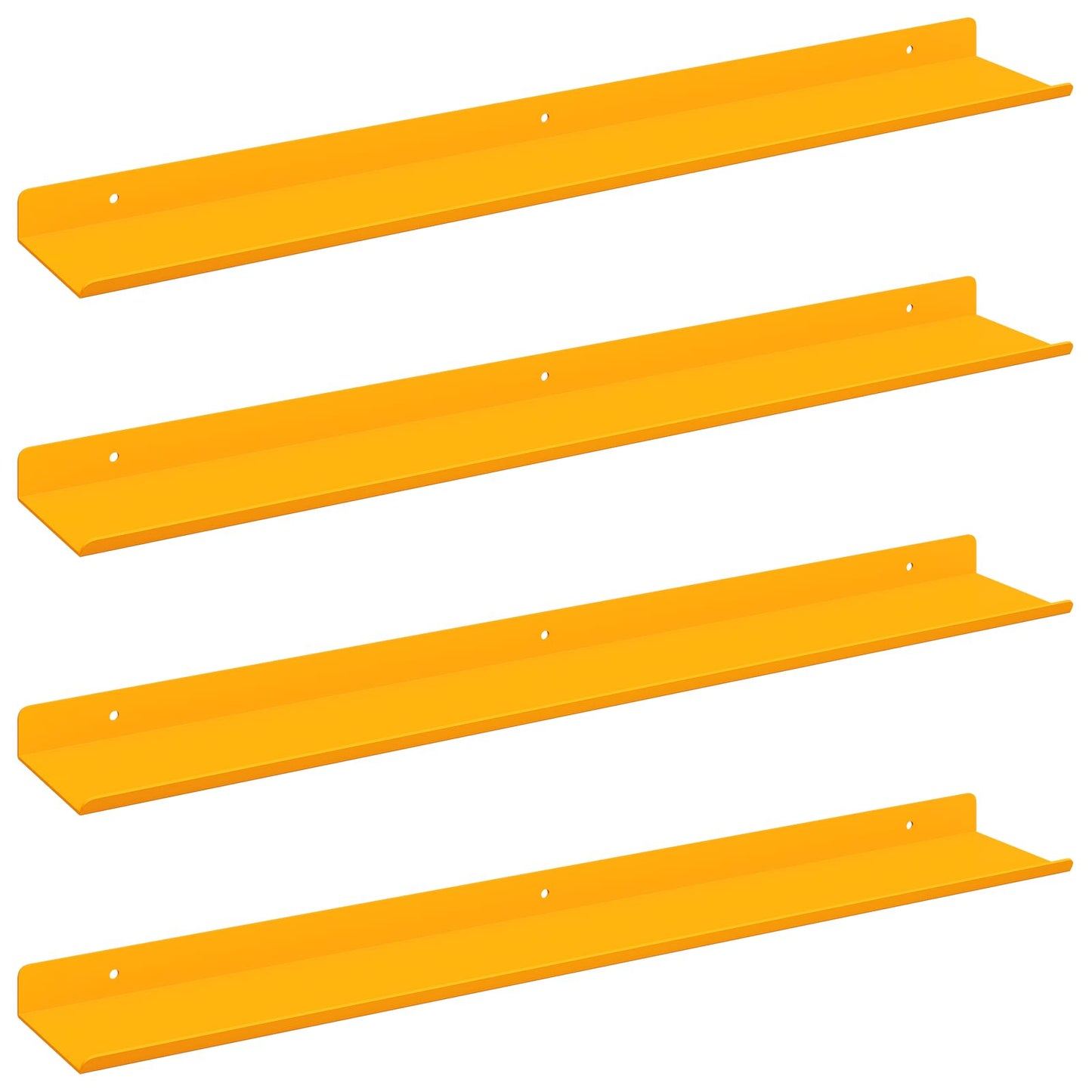 Lebegő polc 4 pcs Mustár sárga 60 x 8,5 x 2,5 cm Acél