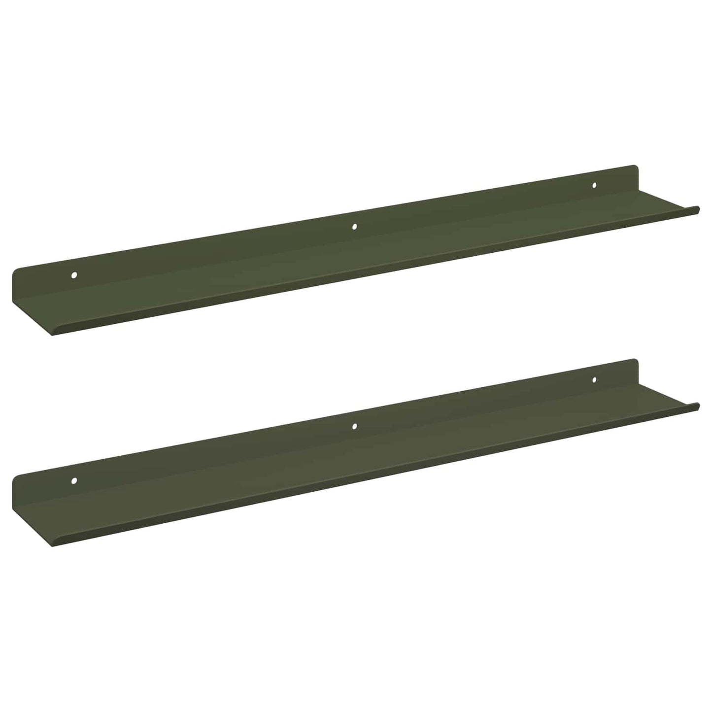 Lebegő polc 2 pcs Olajzöld 60 x 8,5 x 2,5 cm Acél