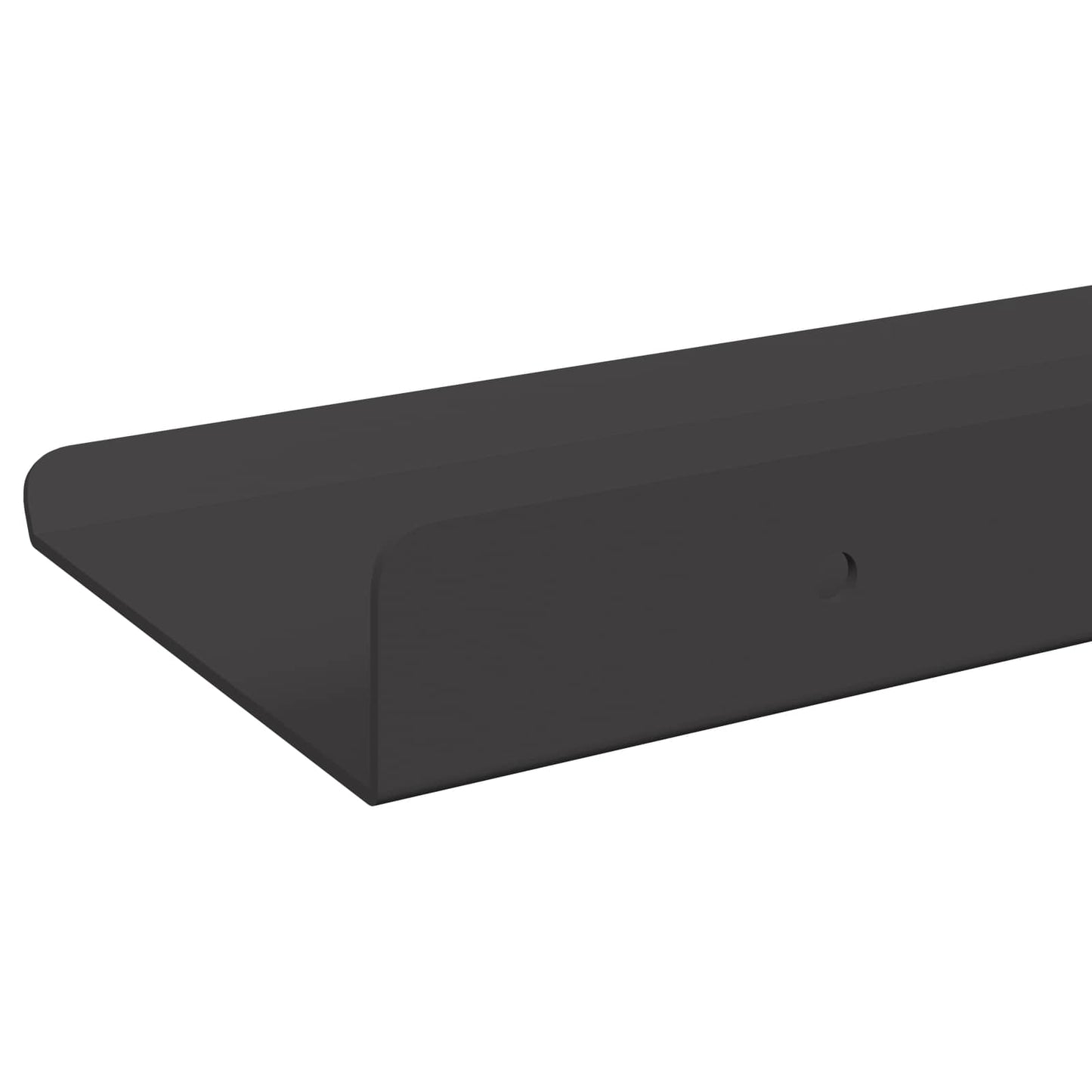 Lebegő polc Falra szerelhető 2 pcs Fekete 80 x 9 x 2,5 cm Acél