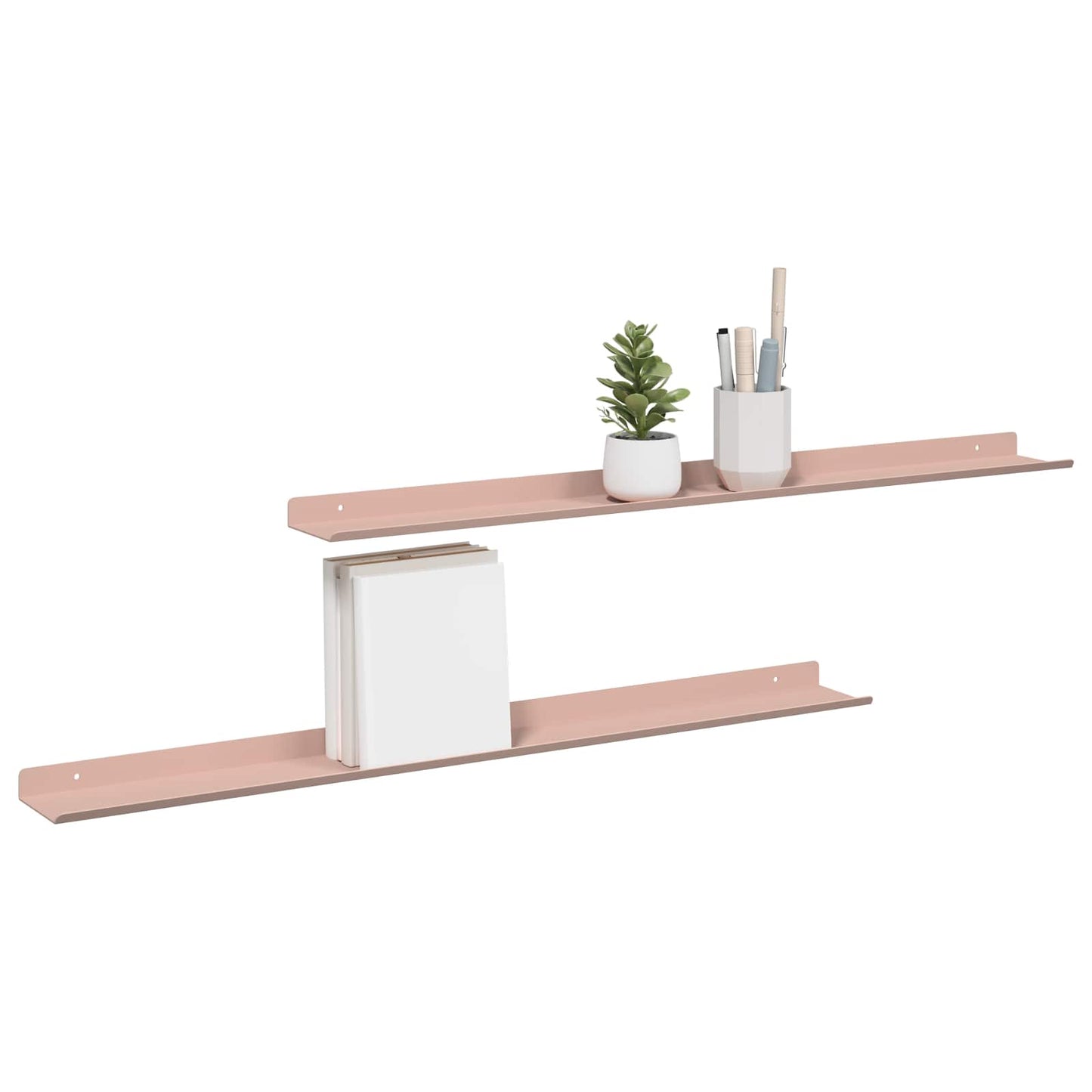 Lebegő polc Falra szerelhető 2 pcs Rózsaszín 80 x 9 x 2,5 cm