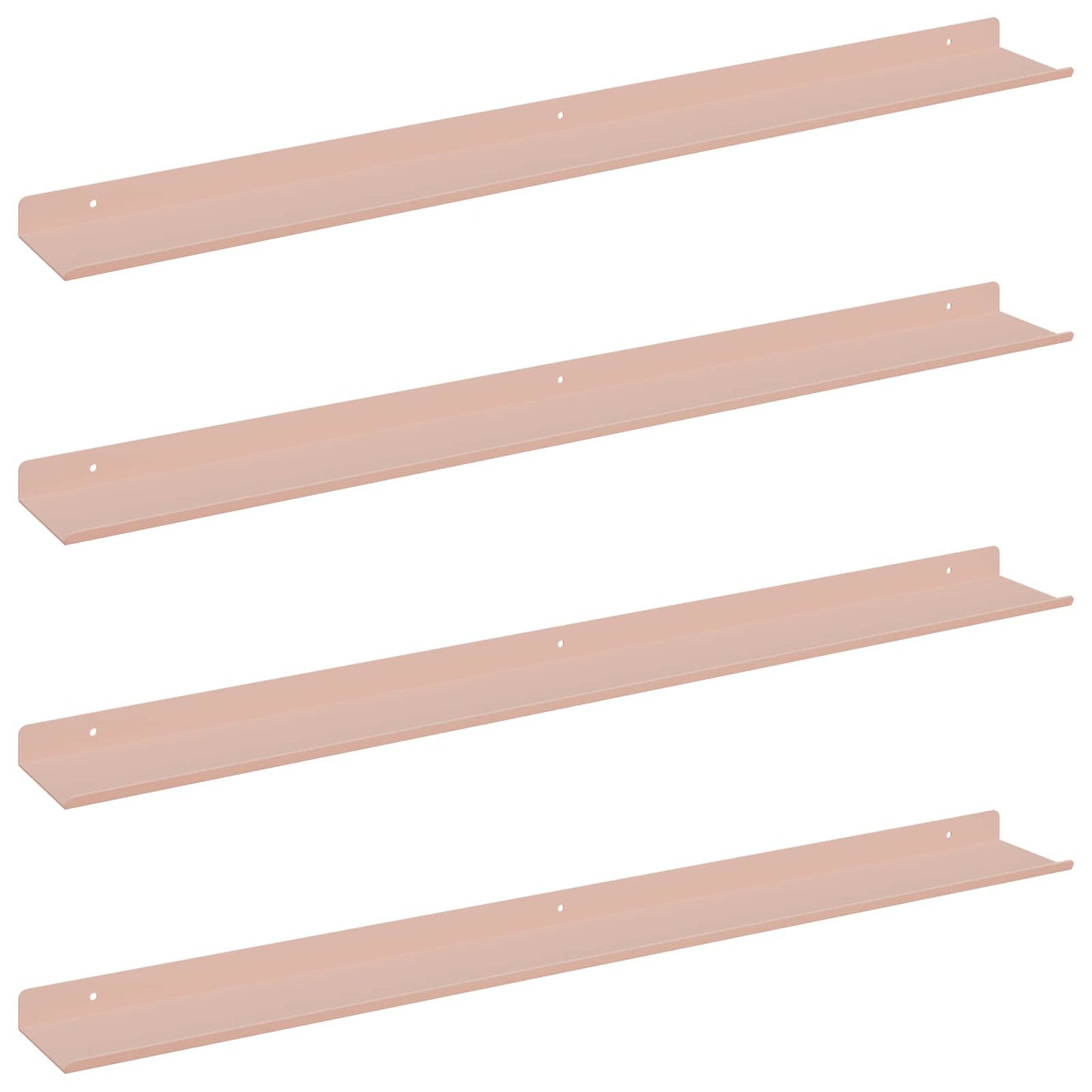 Lebegő polc 4 pcs Rózsaszín 80 x 9 x 2,5 cm Acél