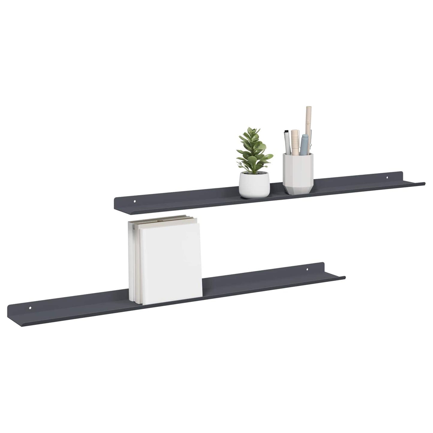 Lebegő polc 2 pcs Antracit 80 x 9 x 2,5 cm Acél
