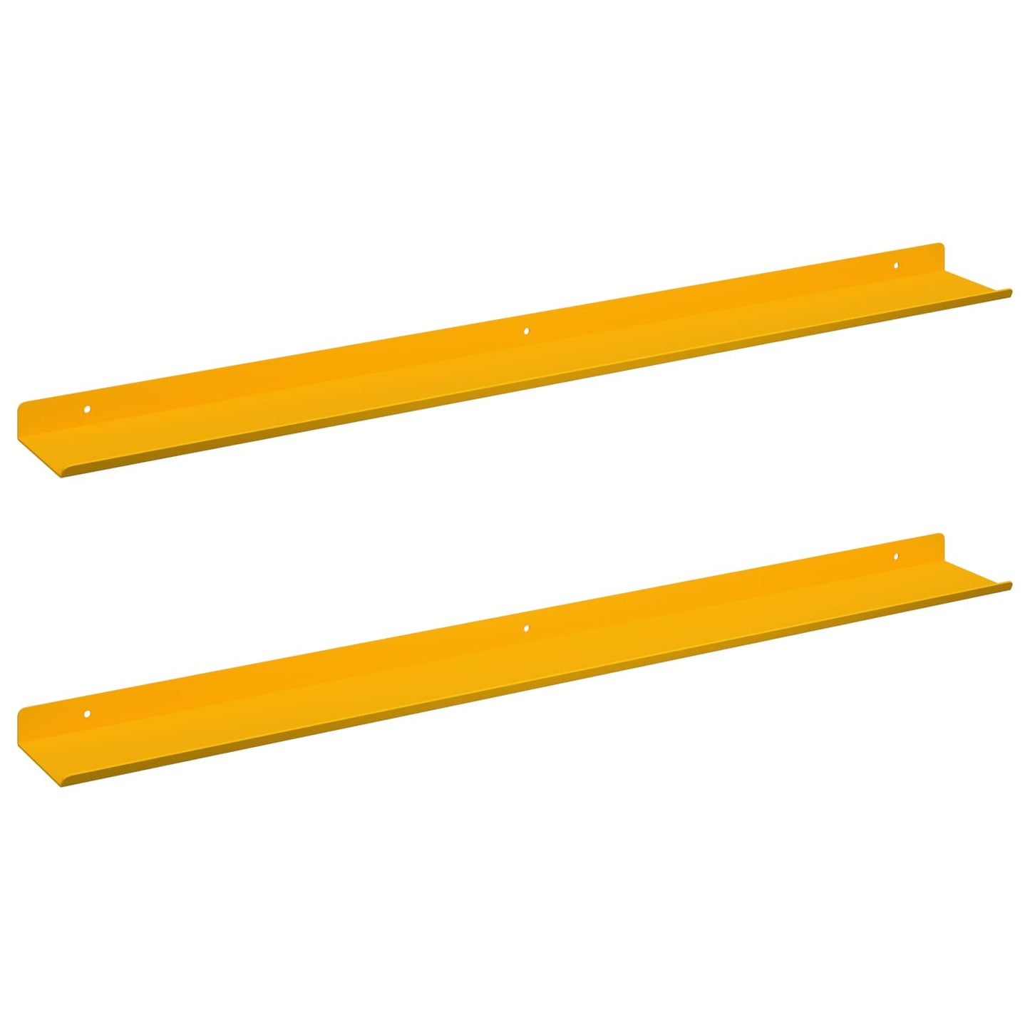 Lebegő polc 2 pcs Mustár sárga 80 x 9 x 2,5 cm Acél