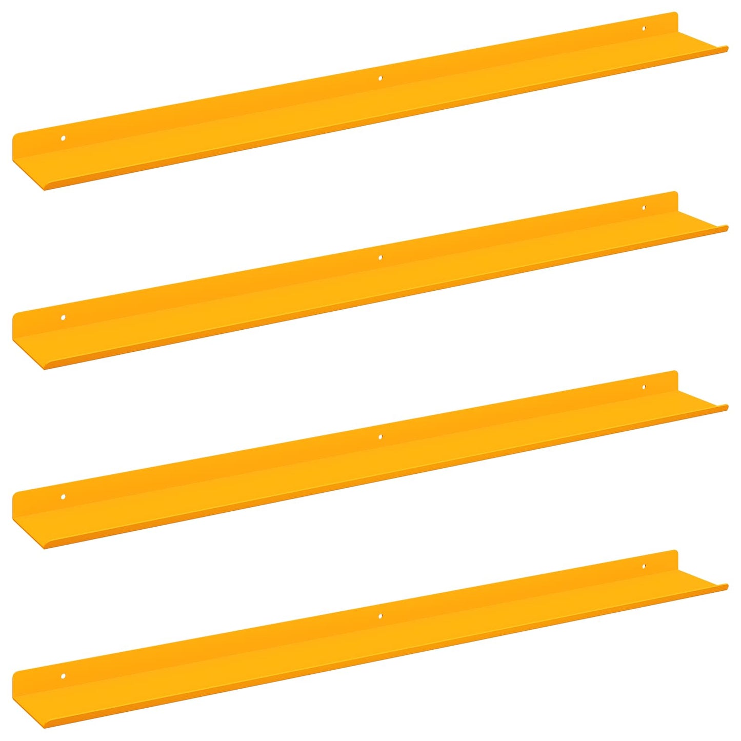 Lebegő polc 4 pcs Mustár sárga 80 x 9 x 2,5 cm Acél