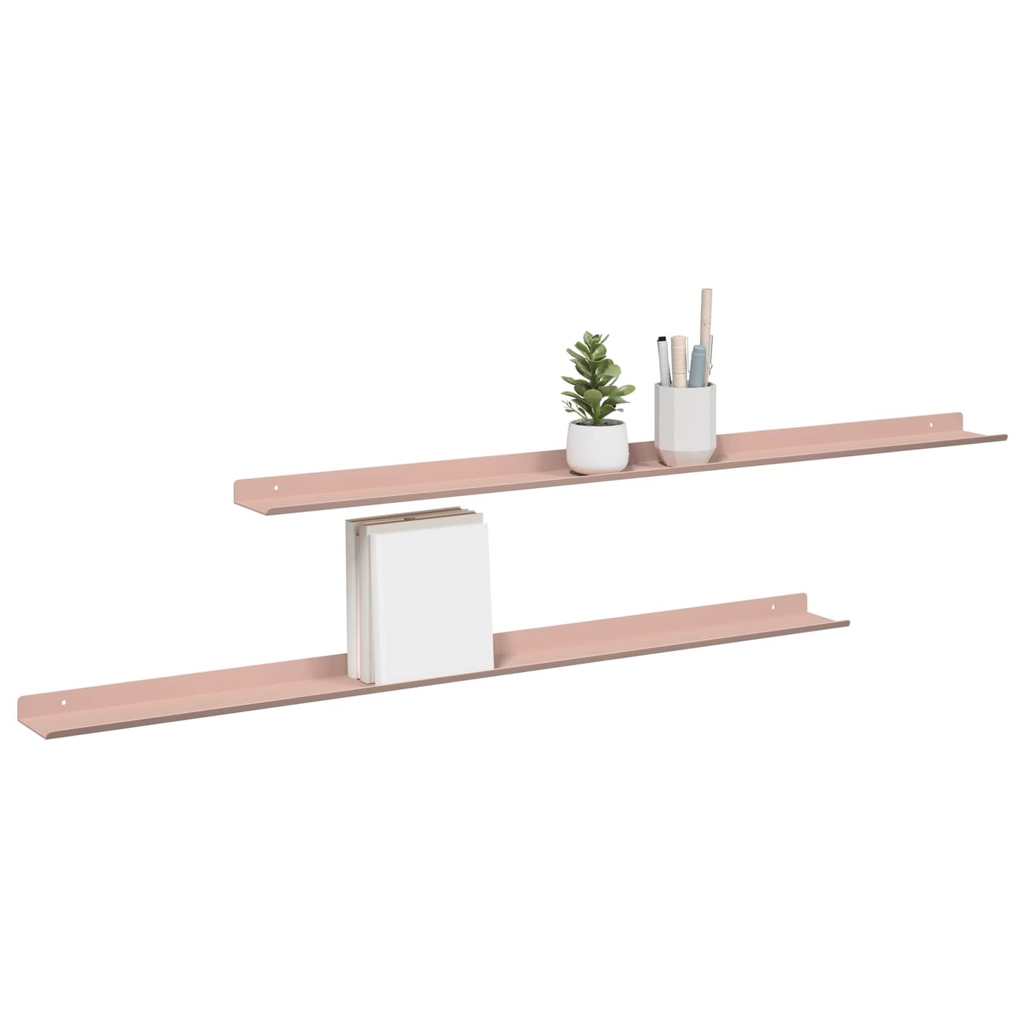 Lebegő polc 2 pcs Rózsaszín 100 x 9 x 2,5 cm Acél