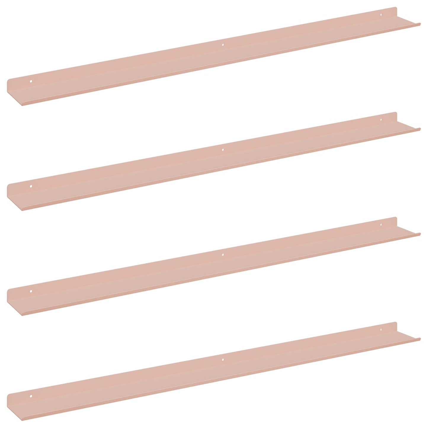 Lebegő polc 4 pcs Rózsaszín 100 x 9 x 2,5 cm Acél