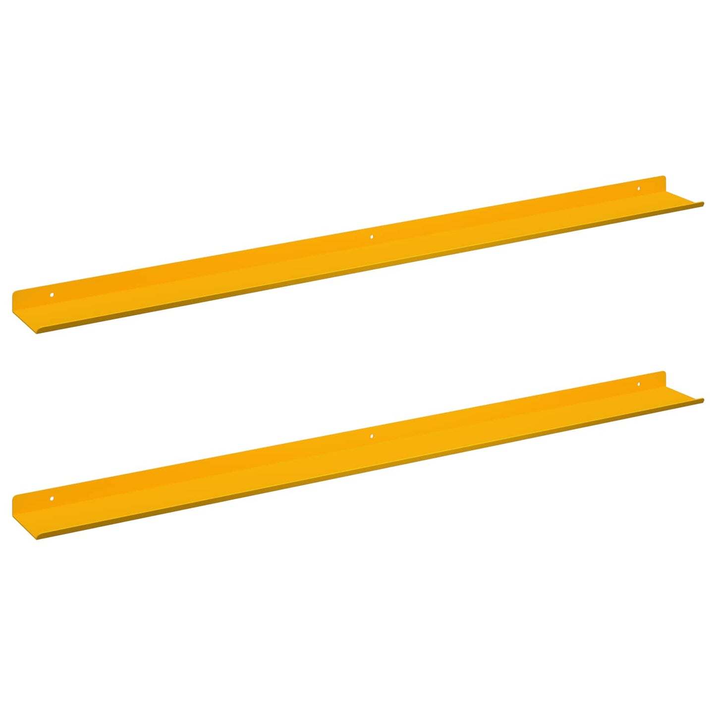 Lebegő polc 2 pcs Mustár sárga 100 x 9 x 2,5 cm Acél