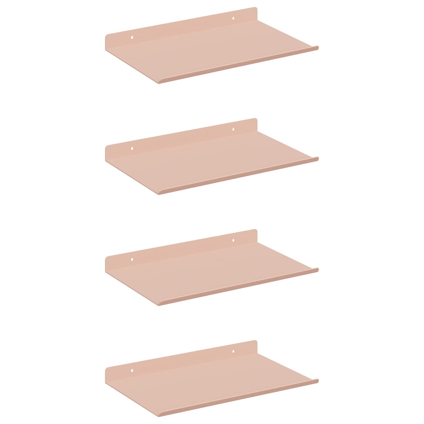 Lebegő polc 4 pcs Rózsaszín 30 x 18 x 2,5 cm Acél