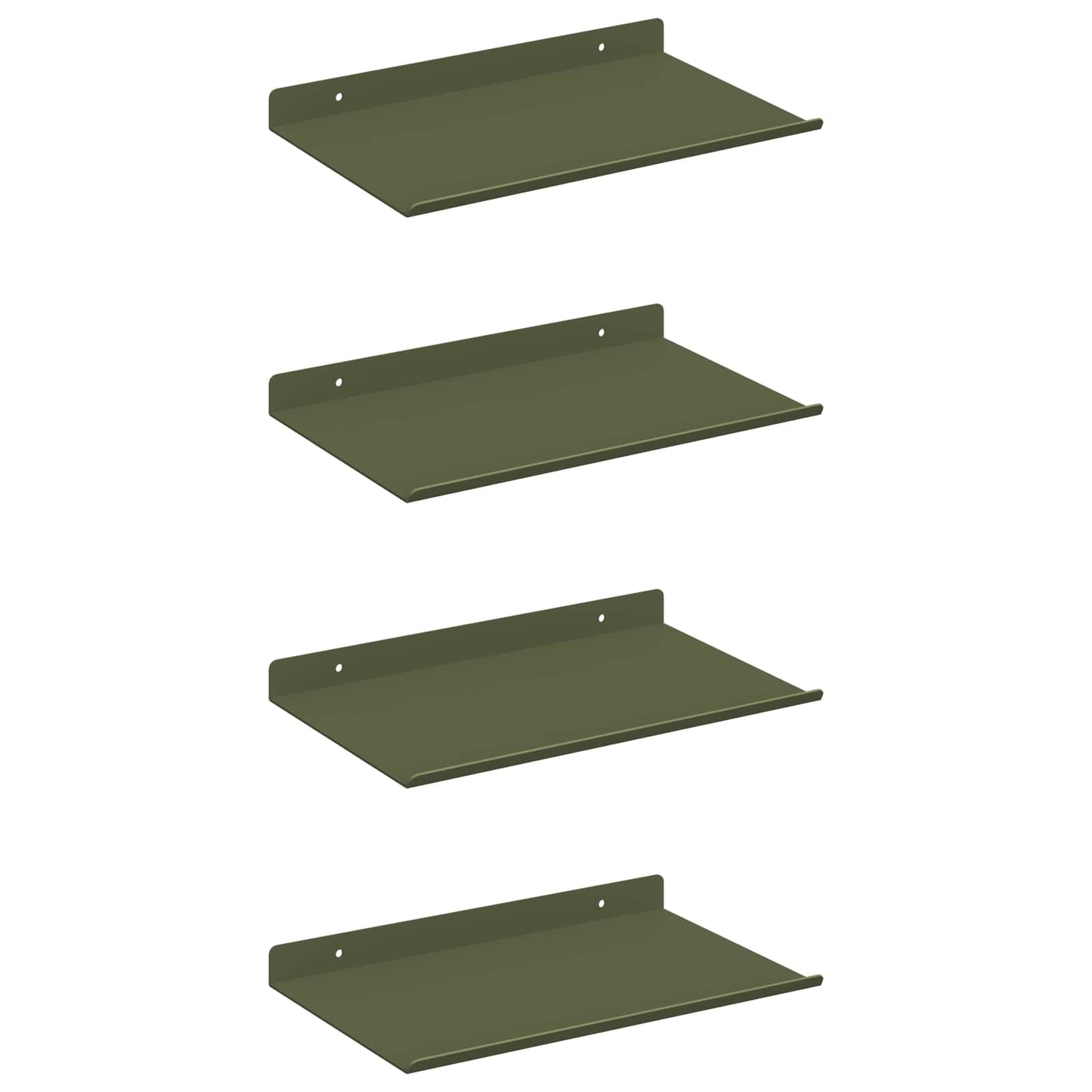 Lebegő polc 4 pcs Olajzöld 30 x 18 x 2,5 cm Acél