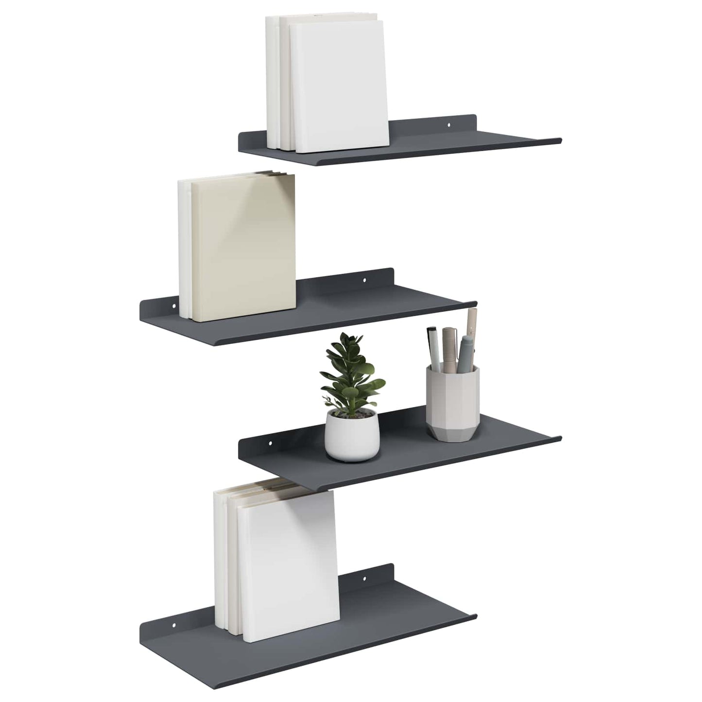 Lebegő polc 4 pcs Antracit 40 x 18 x 2,5 cm Acél