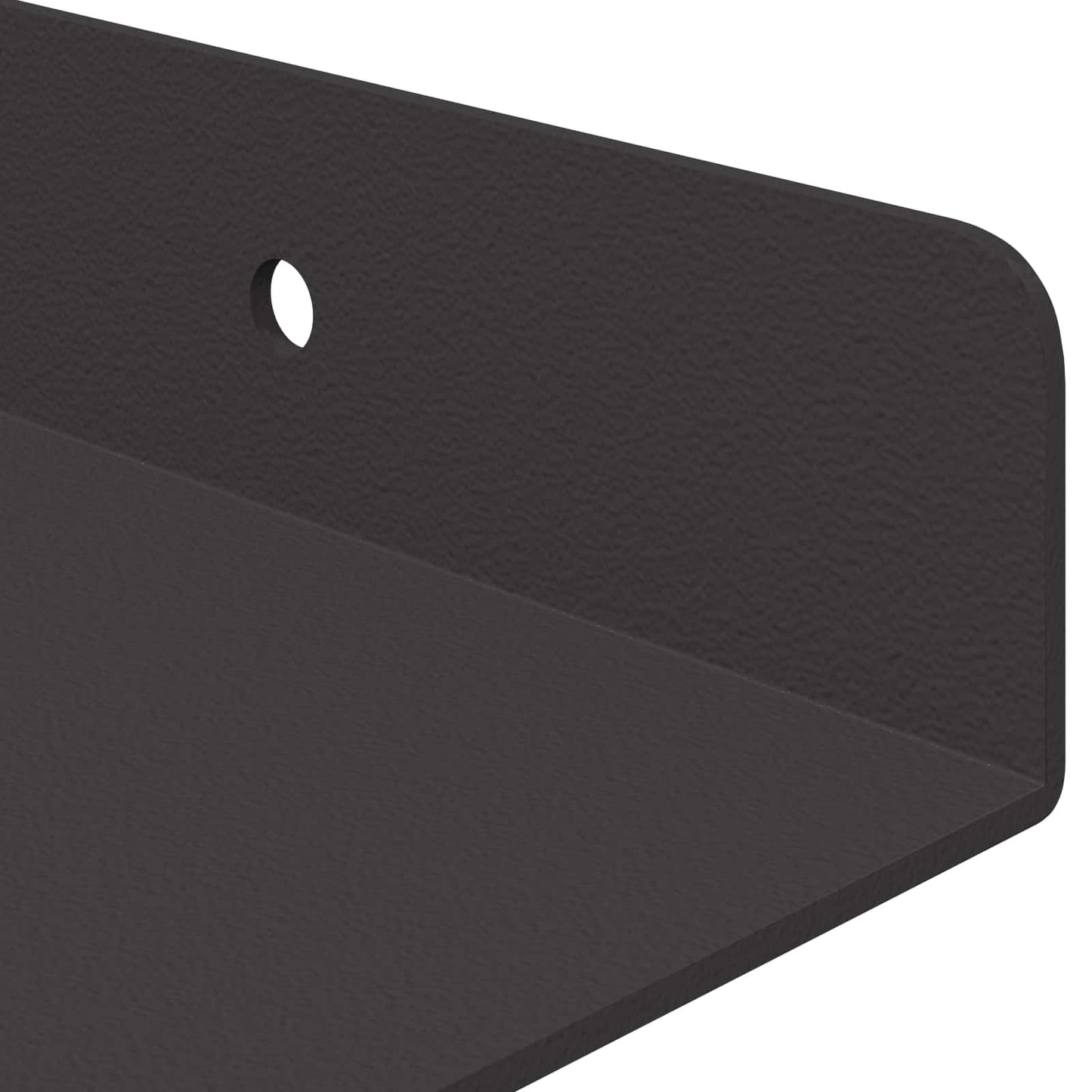 Lebegő polc 4 db Fekete 80 x 18 x 2,5 cm Acél